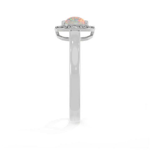 ethiopian-opal stackable prong-set ring