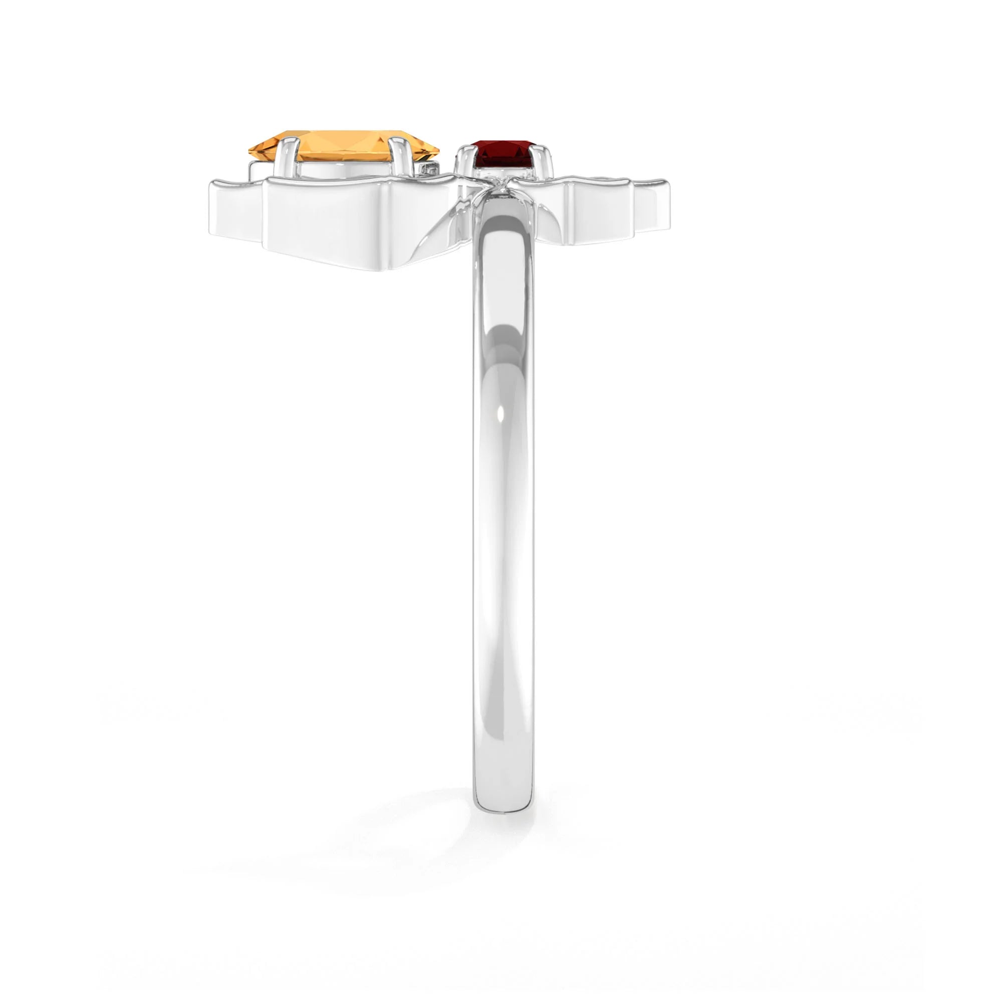 garnet-citrine prong-set ring