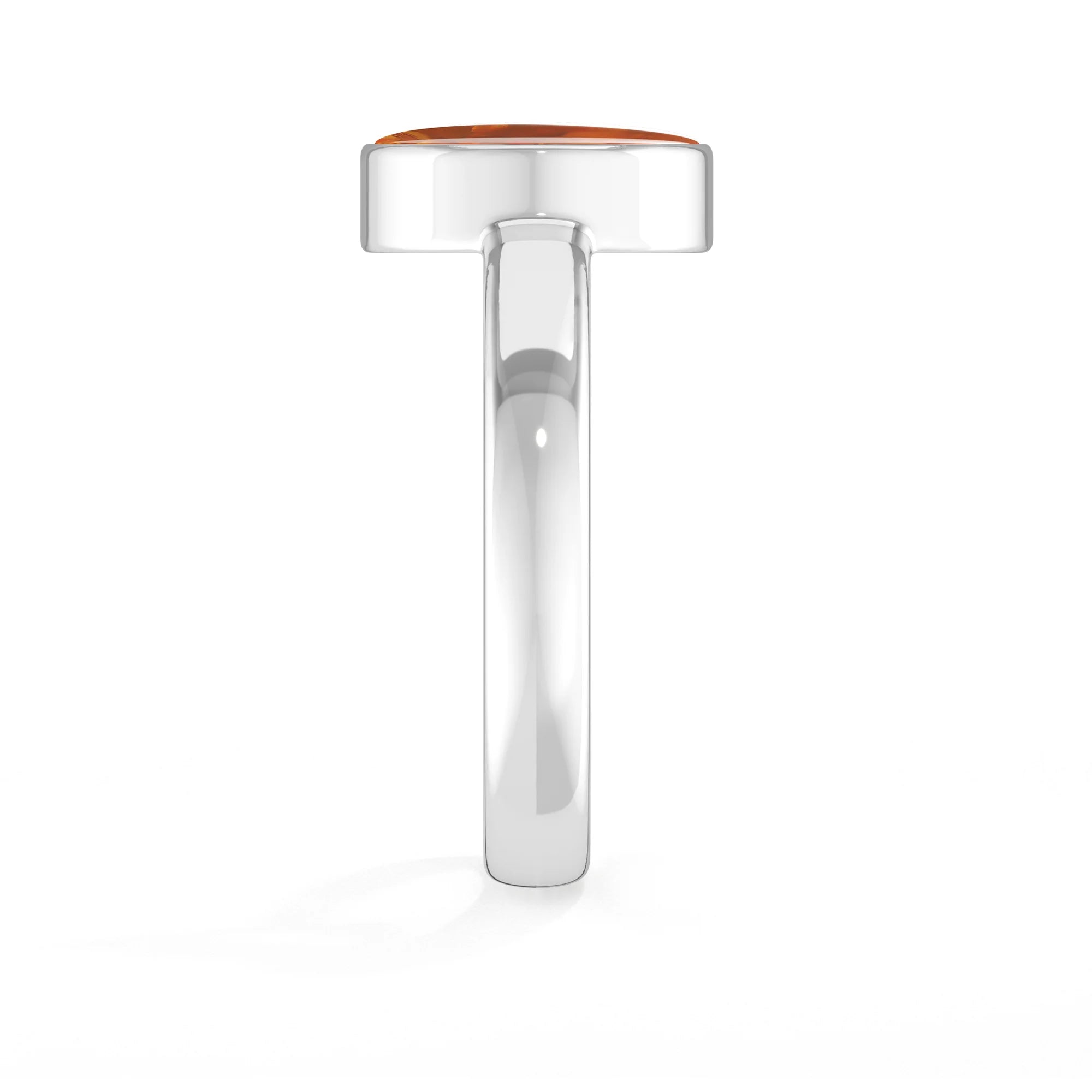 amber bezel-set ring