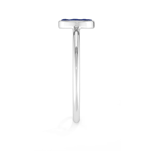 azurite stackable bezel-set ring