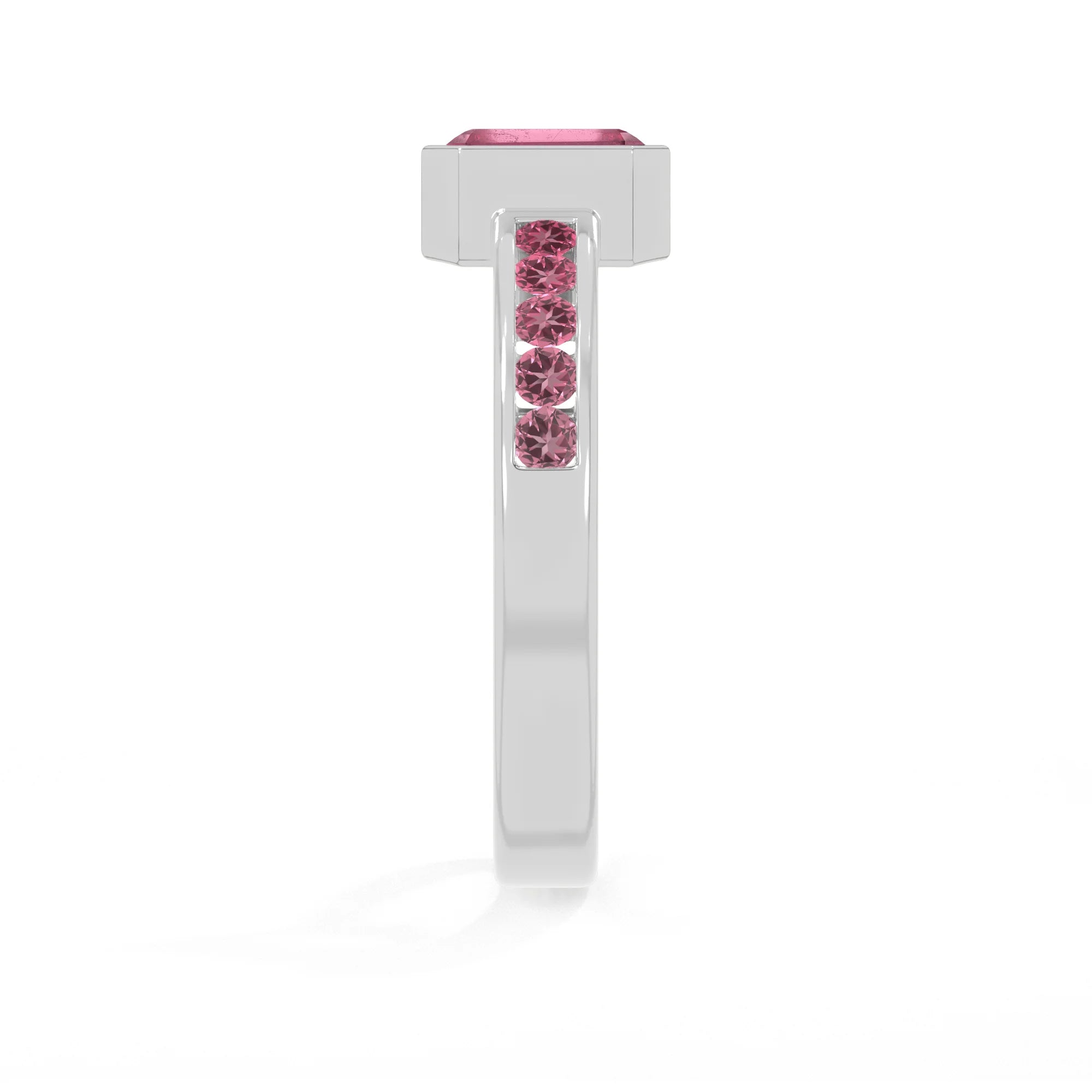 natural pink tourmaline rings for women in sterling silver