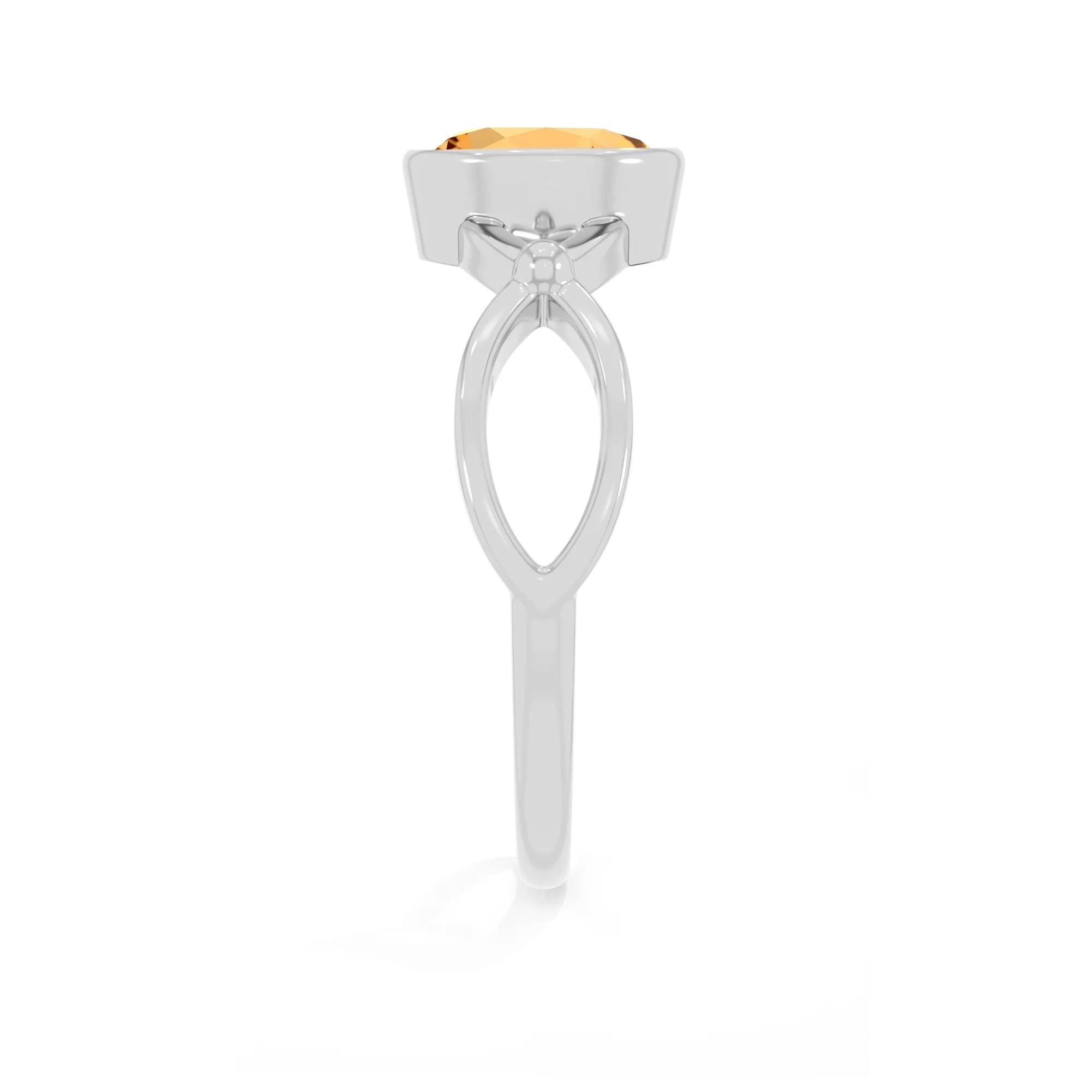 citrine stackable bezel-set ring