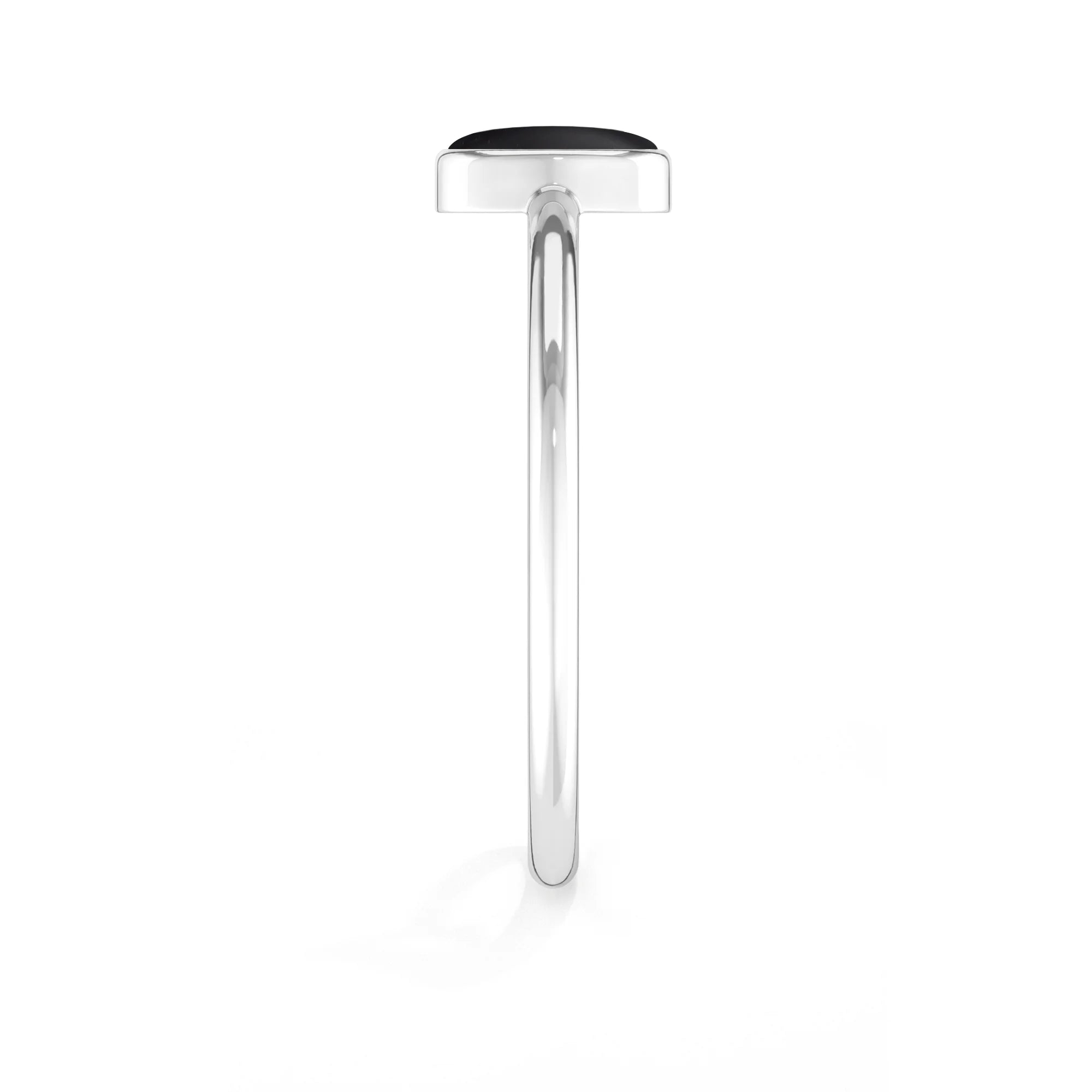 black tourmaline bezel-set ring