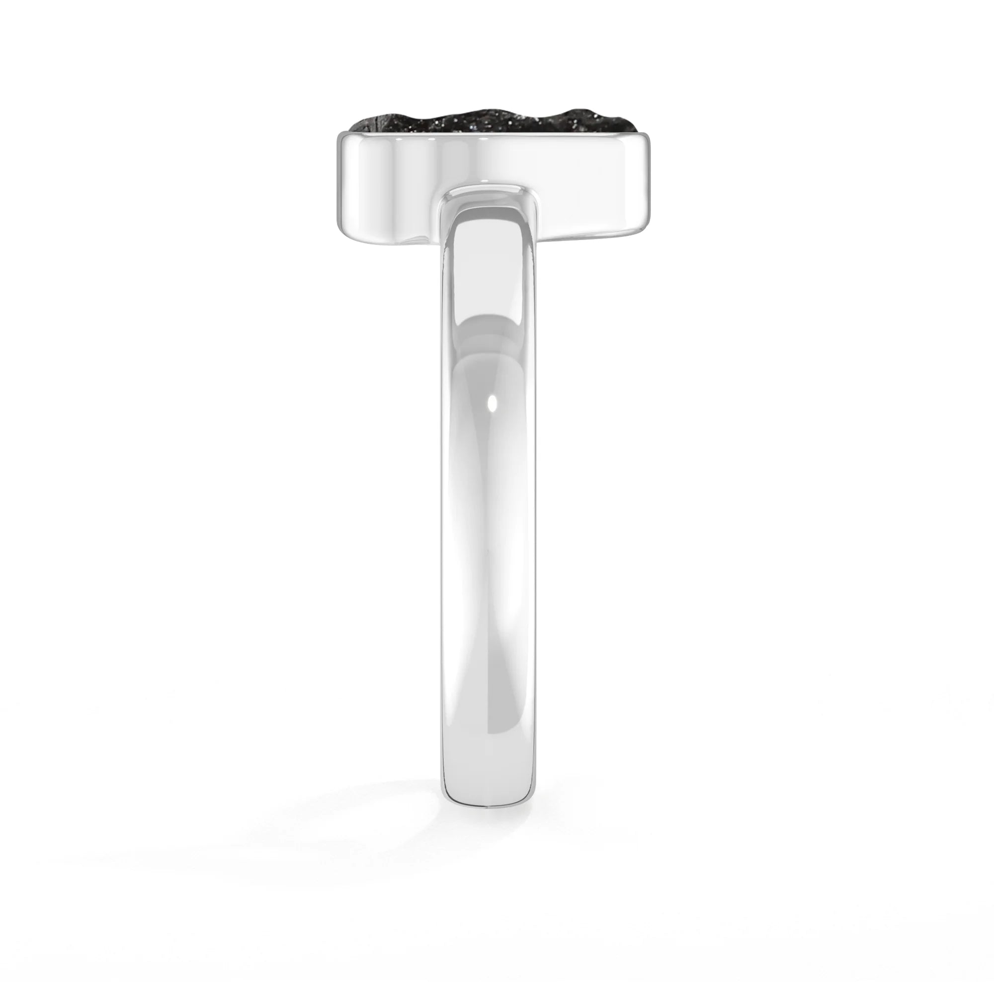 black tourmaline bezel-set ring