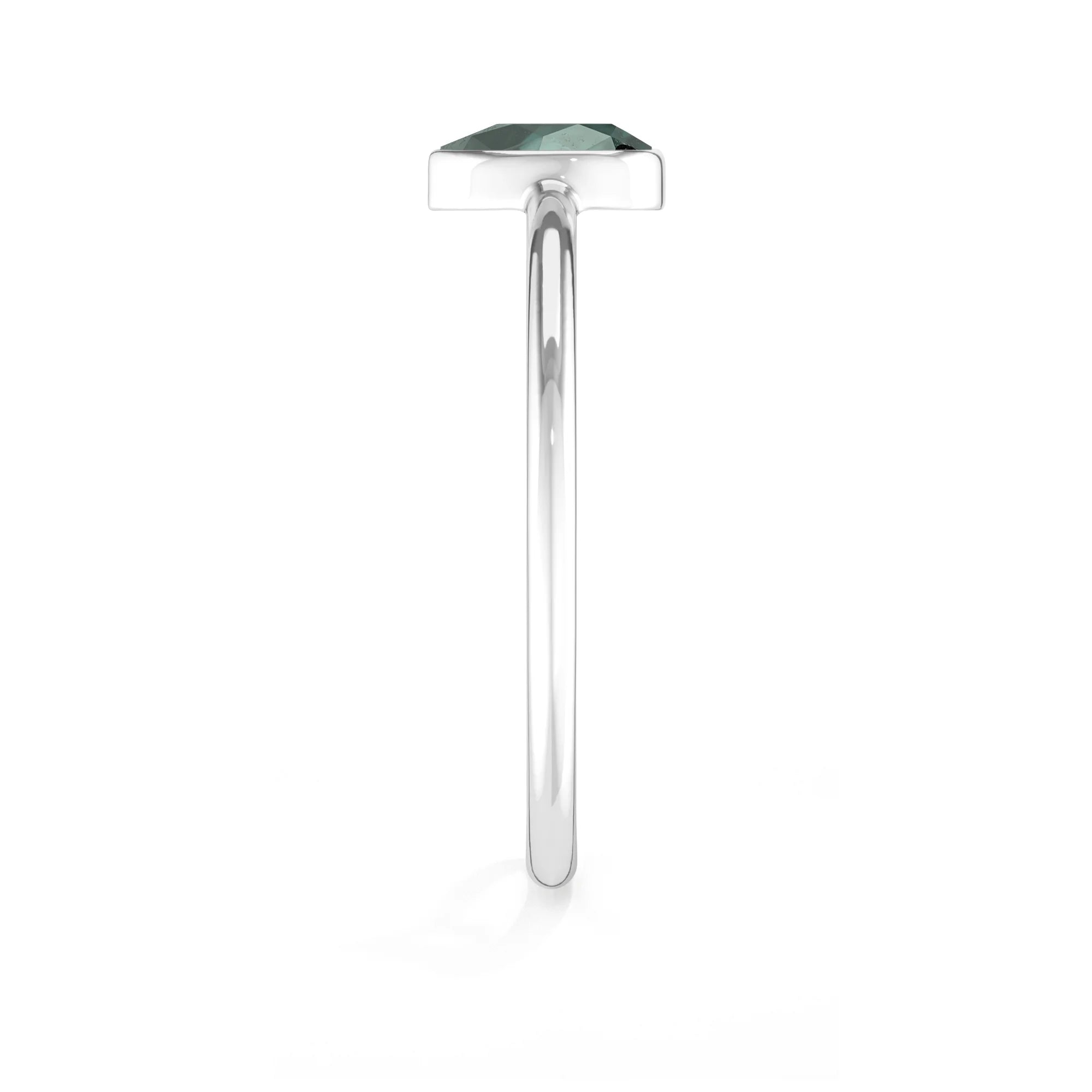 green tourmaline stackable bezel-set ring