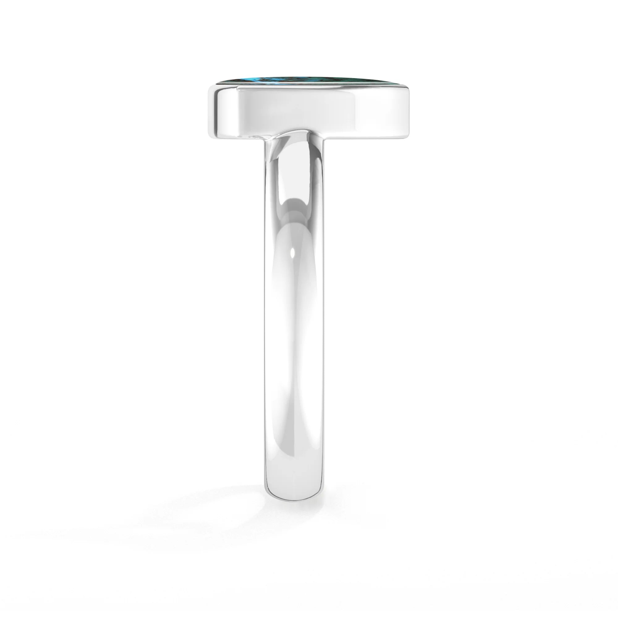 chrysocolla bezel-set ring