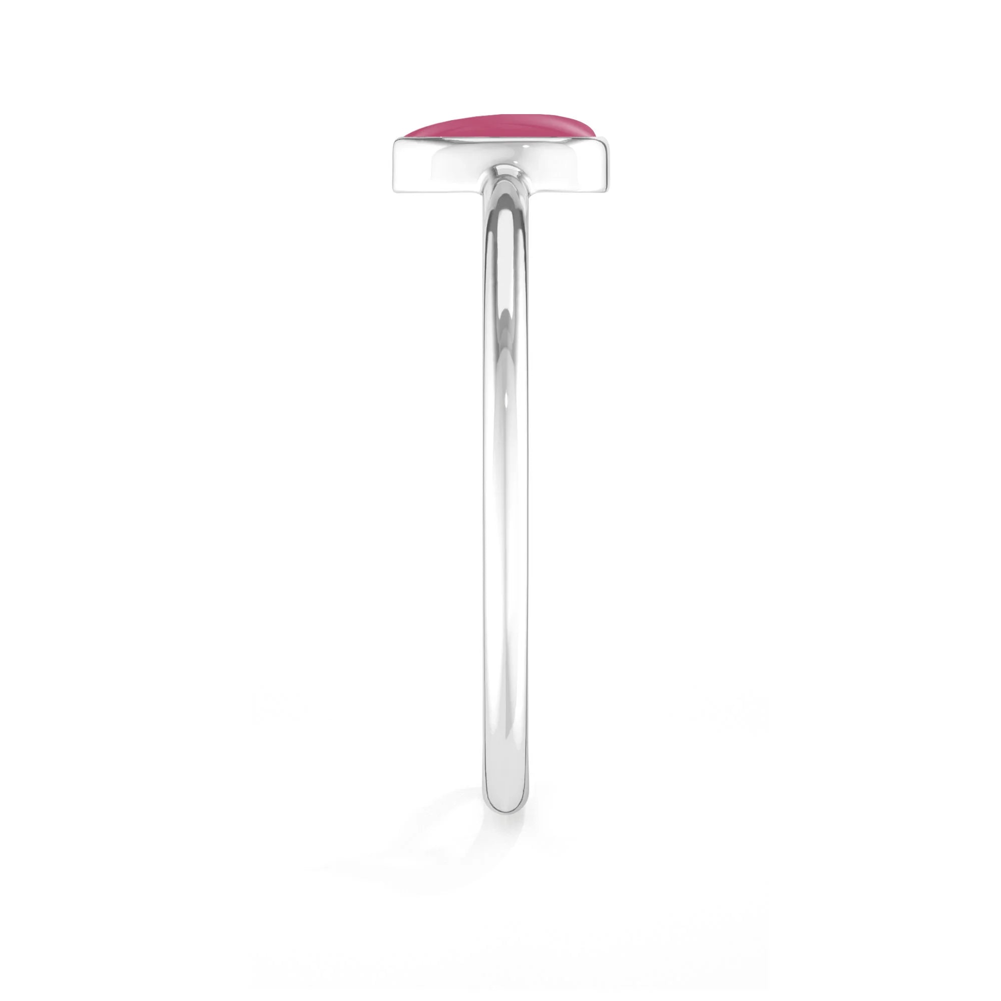 pink tourmaline stackable bezel-set ring
