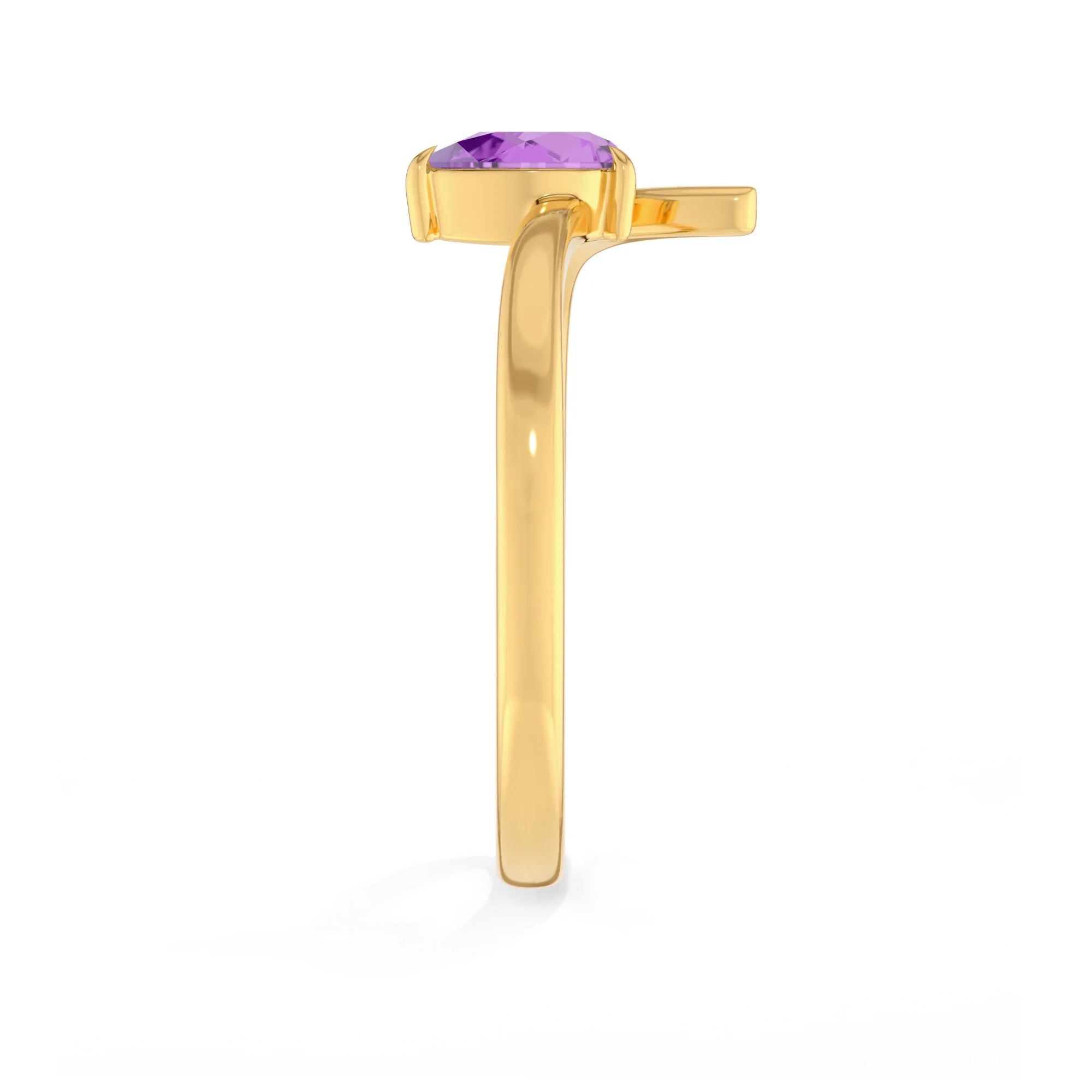 natural amethyst ring for women in 18k gold vermeil