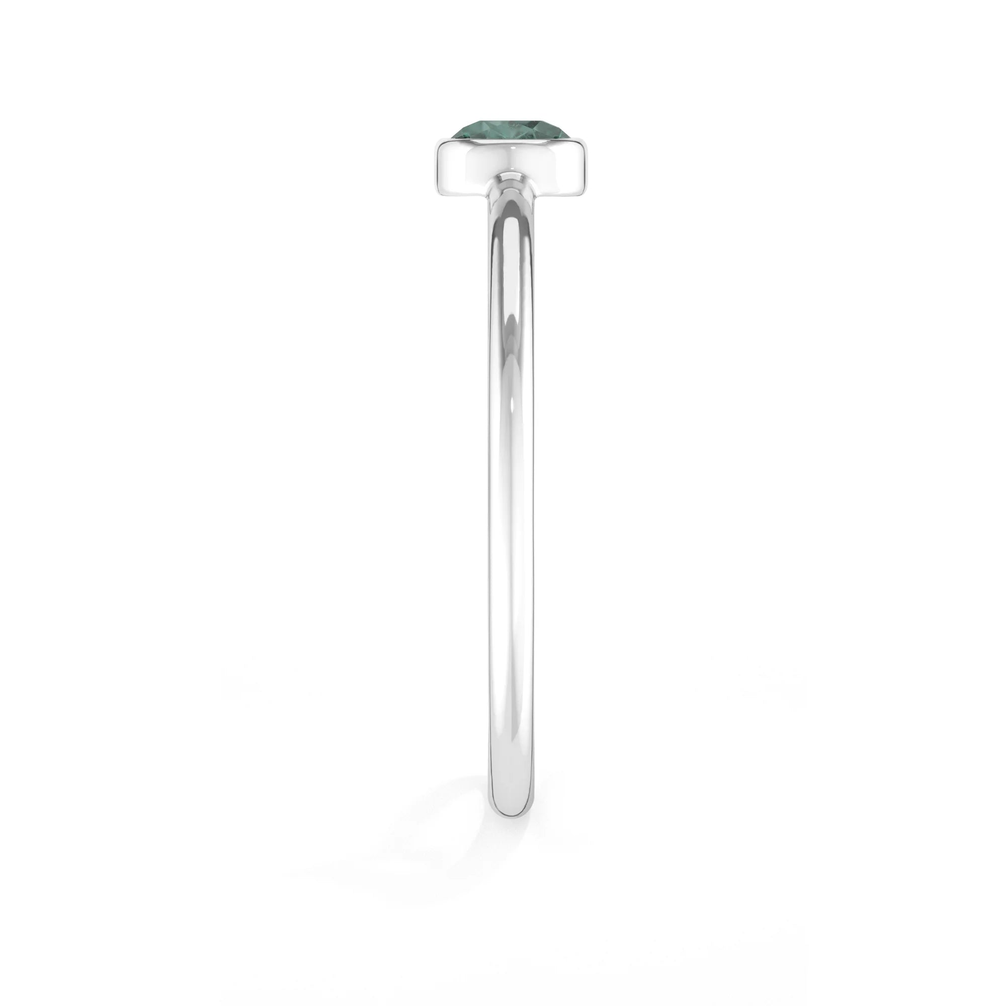 green tourmaline stackable bezel-set ring
