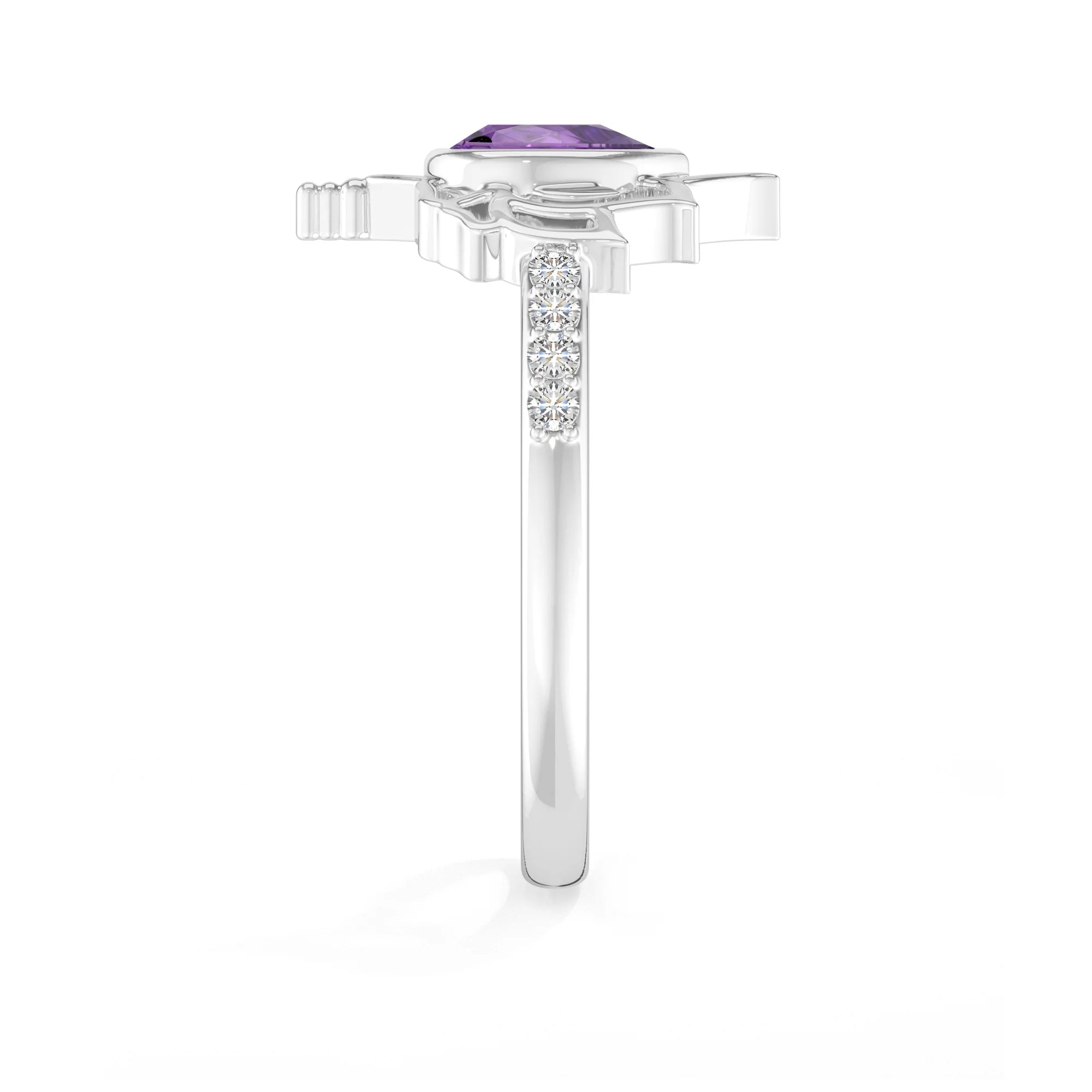 amethyst bezel-set ring