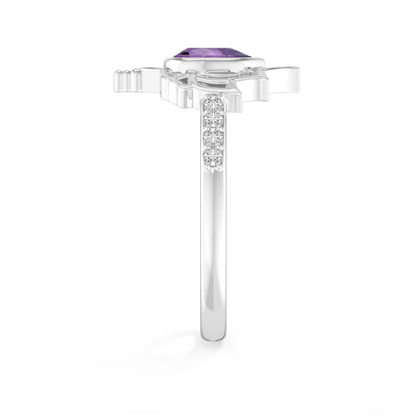 amethyst bezel-set ring
