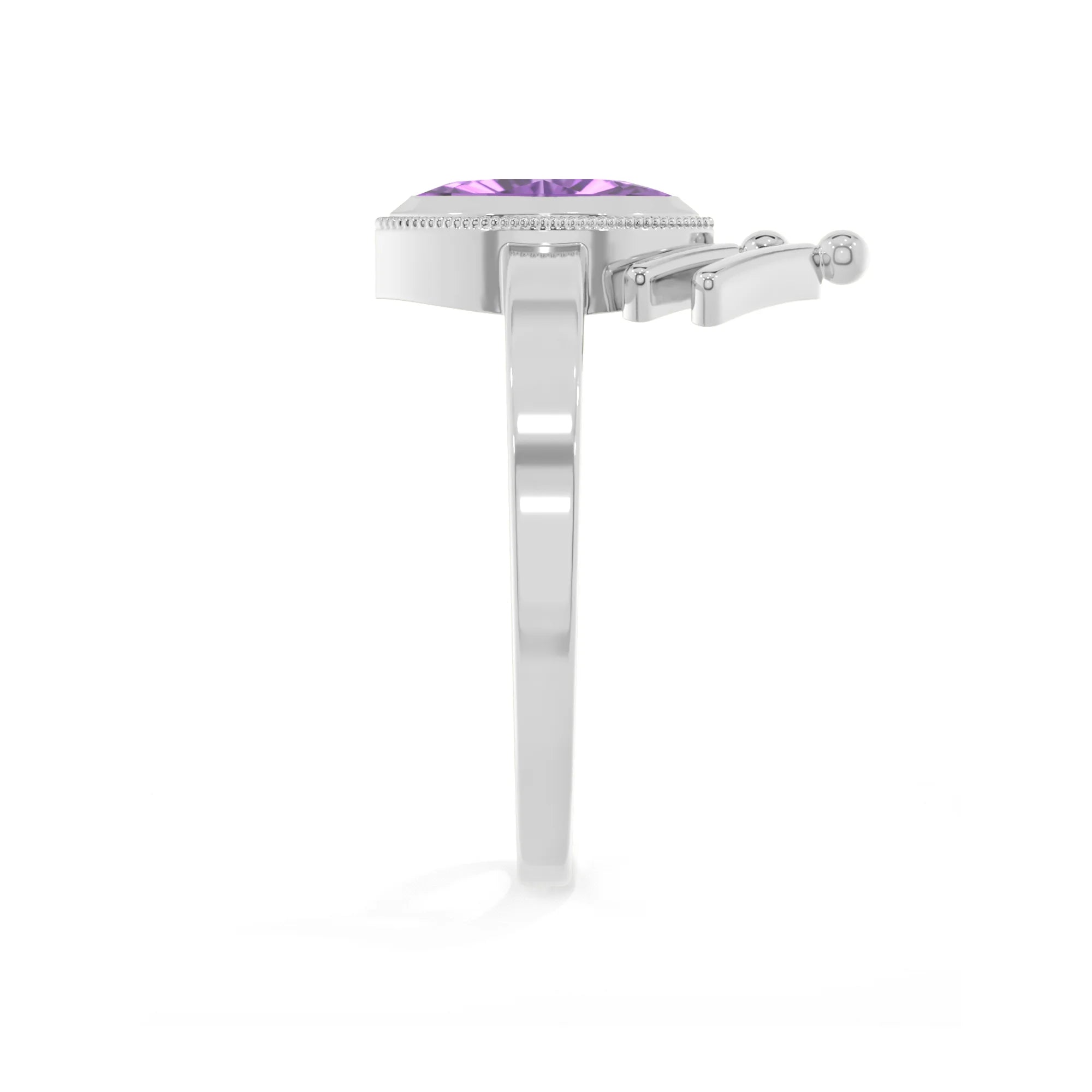 amethyst stackable bezel-set ring