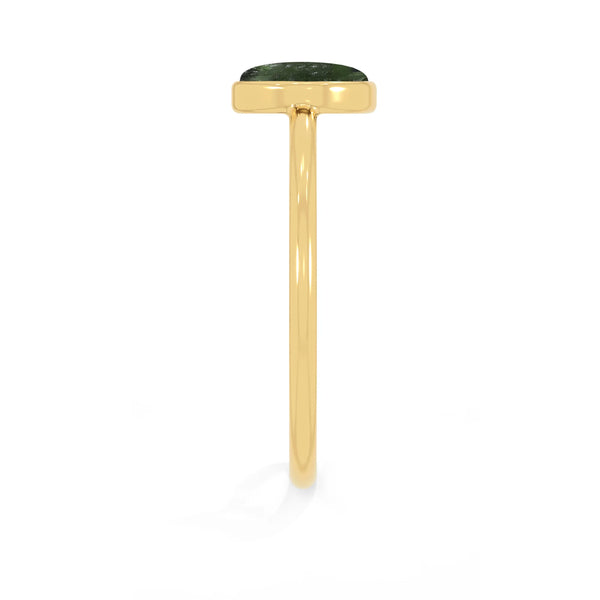 moldavite stackable bezel-set ring
