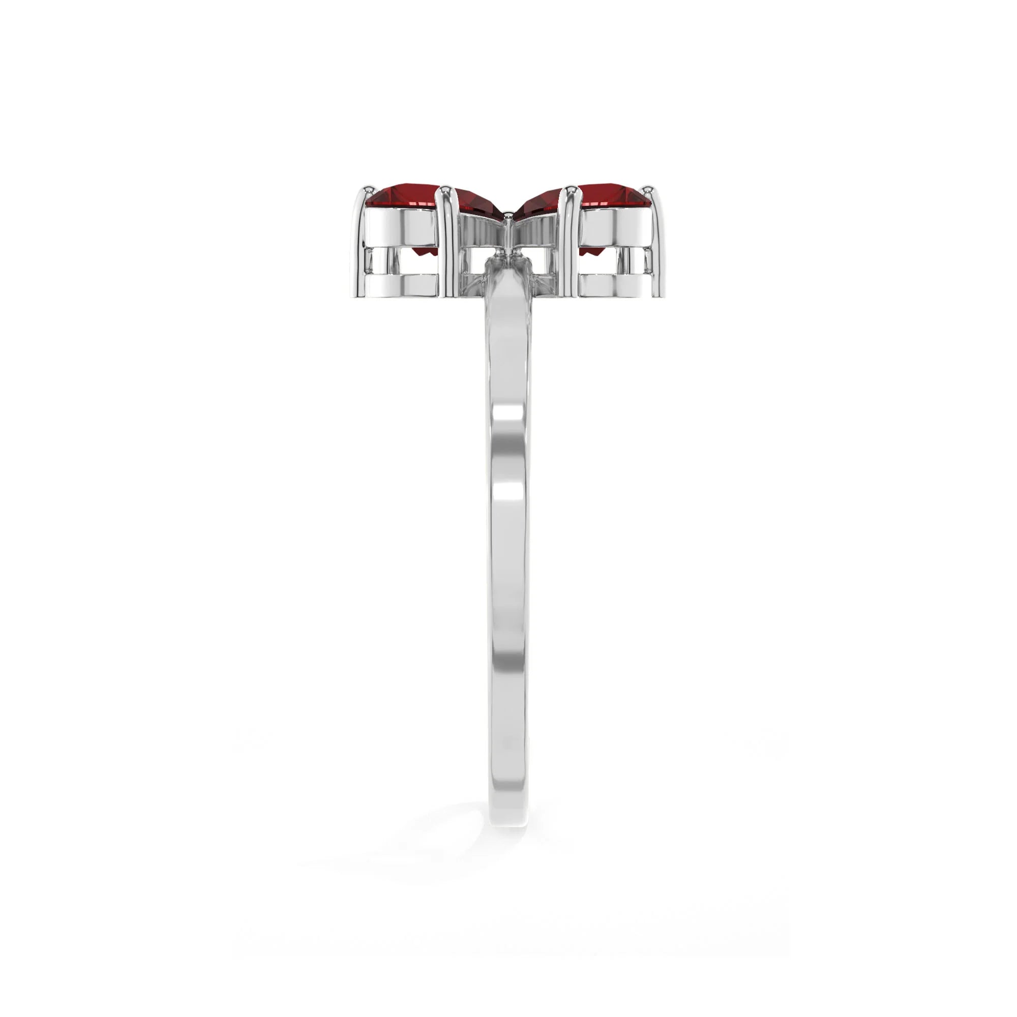 garnet stackable prong-set ring