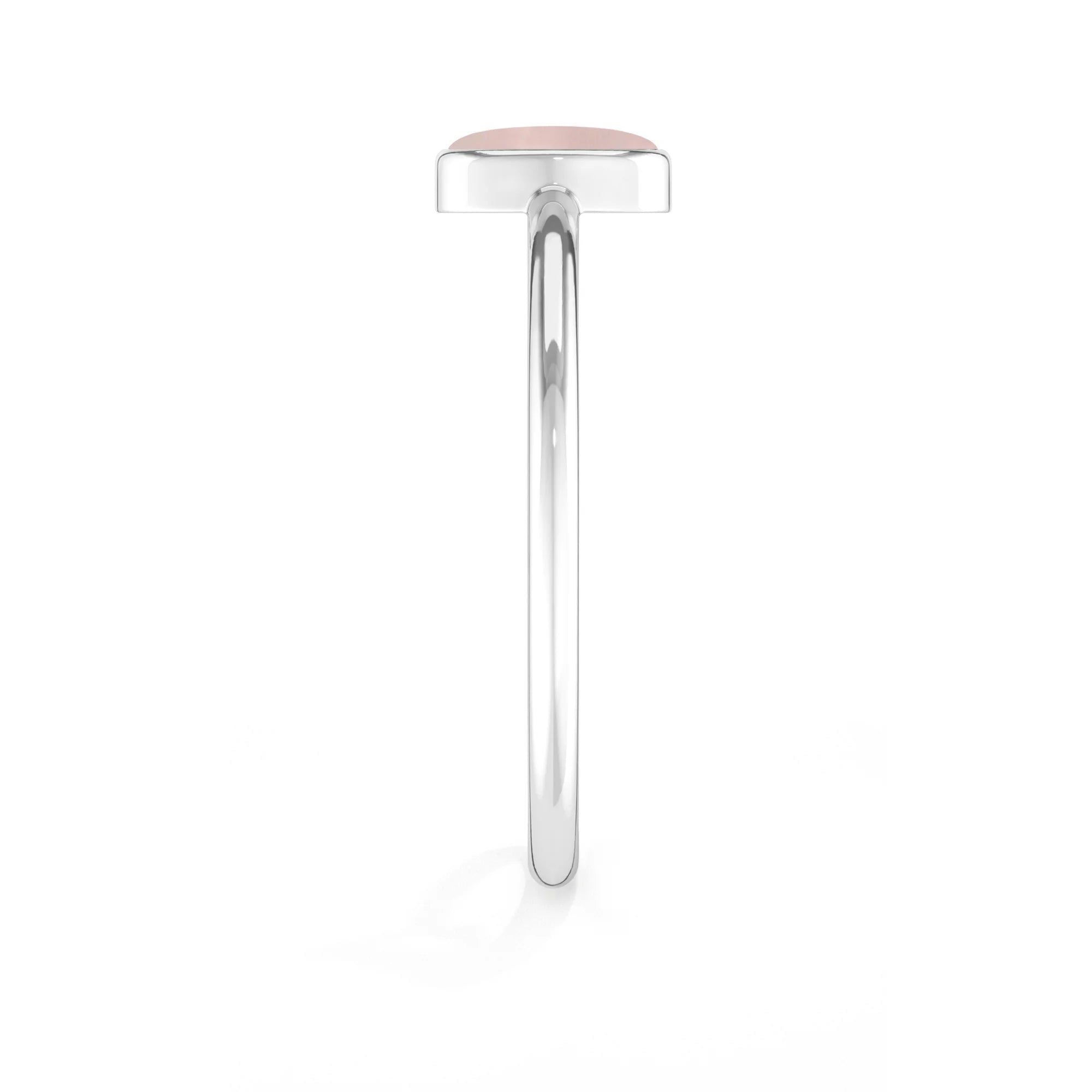 rose quartz bezel-set ring