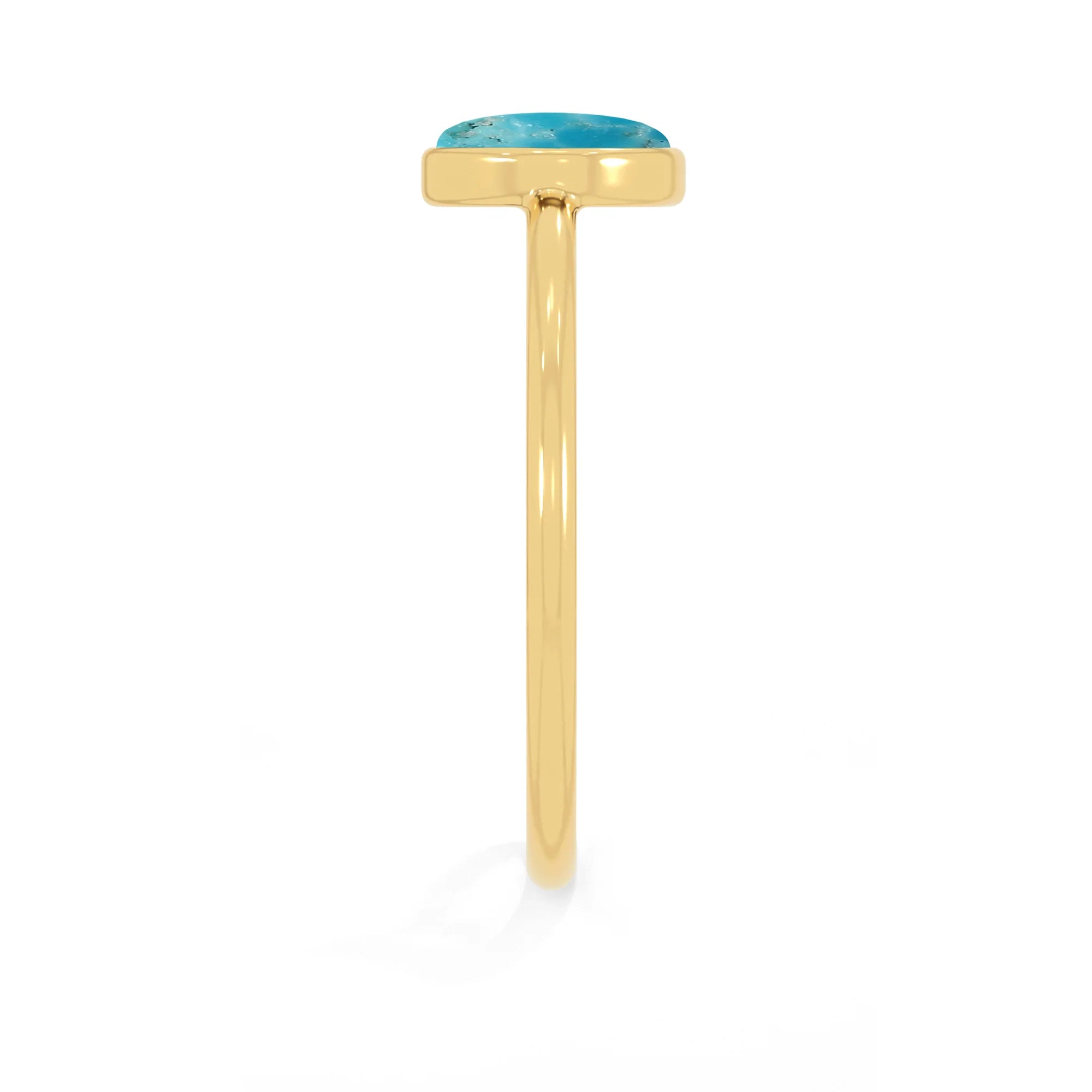 turquoise stackable bezel-set ring