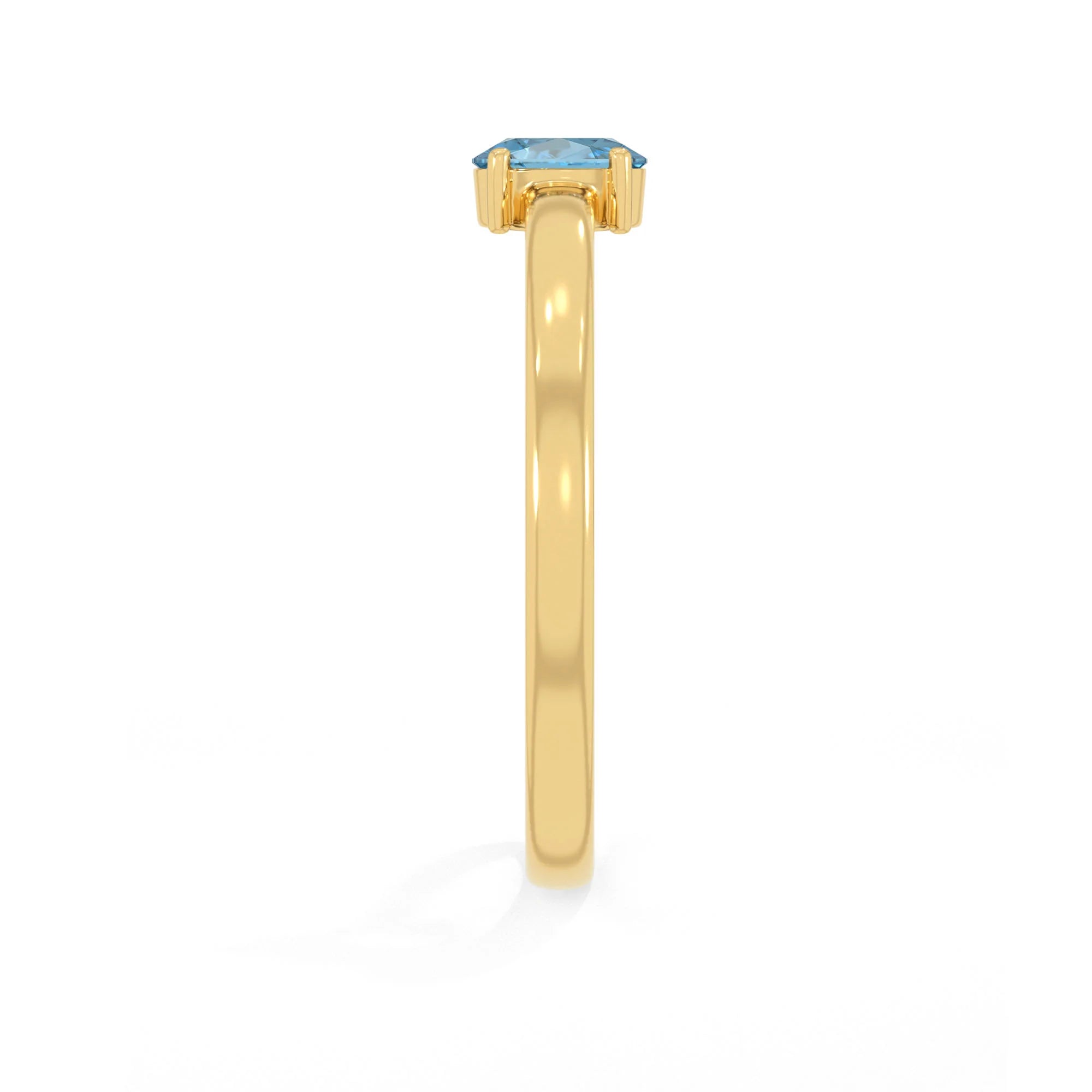 swiss blue topaz stackable prong-set ring