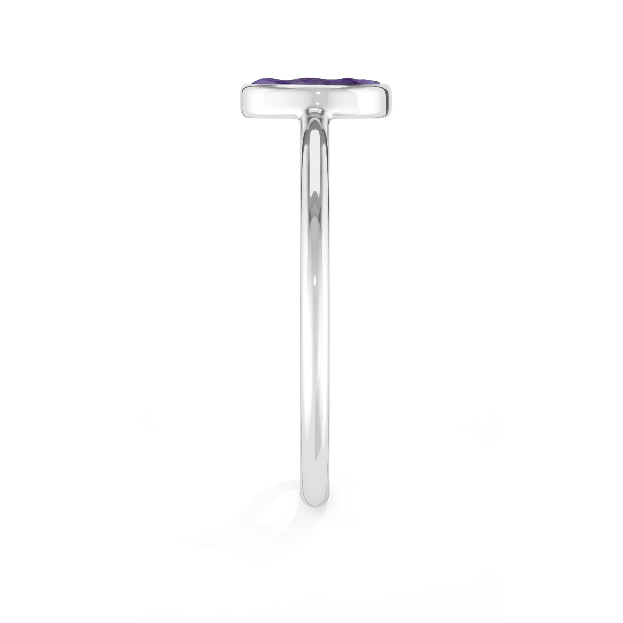 charoite stackable bezel-set ring