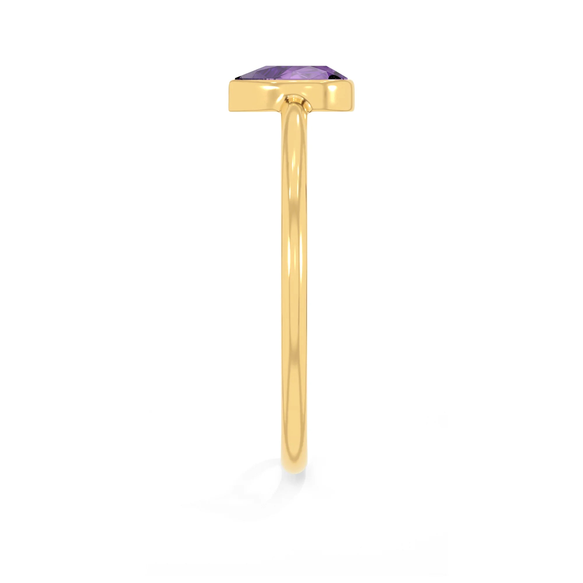 amethyst stackable bezel-set ring