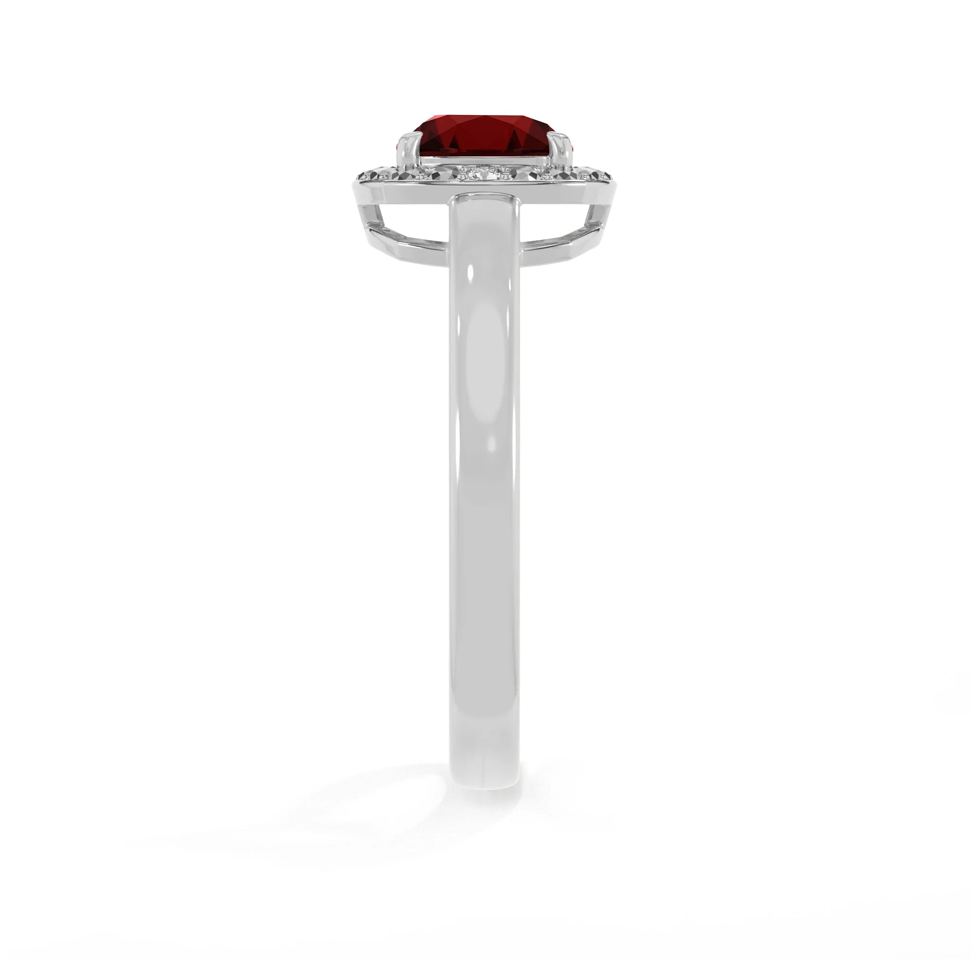 garnet stackable prong-set ring