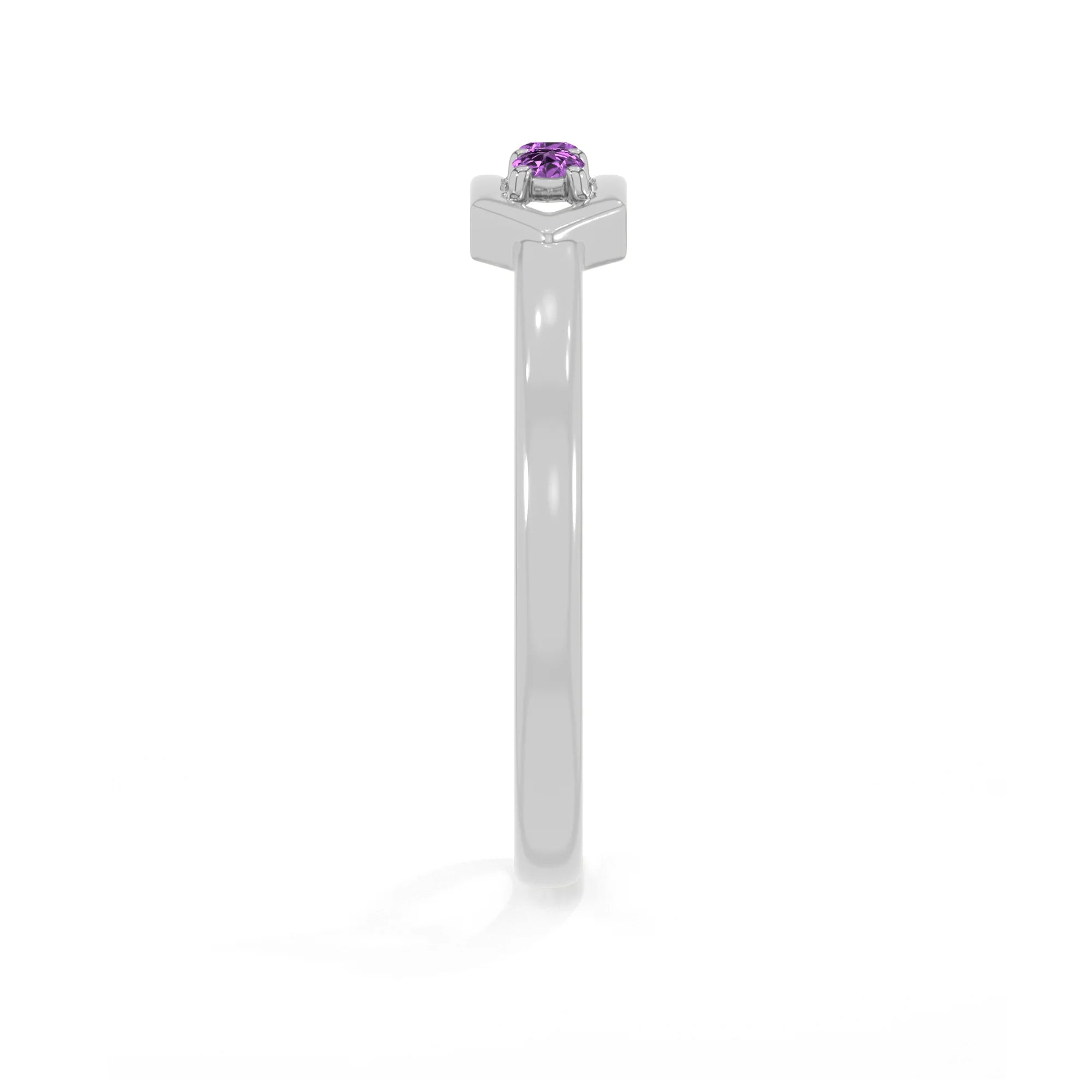 amethyst stackable prong-set ring