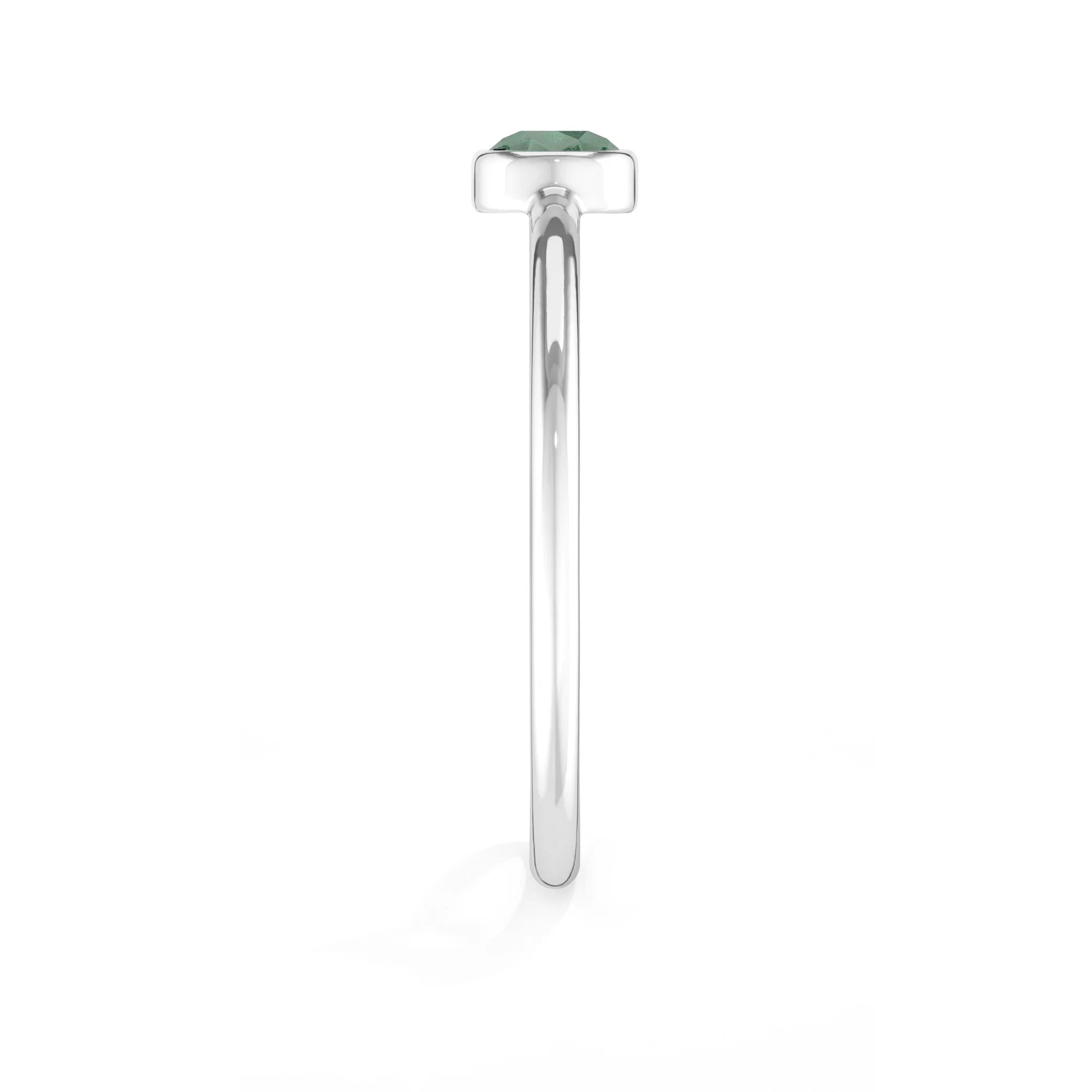 emerald stackable bezel-set ring