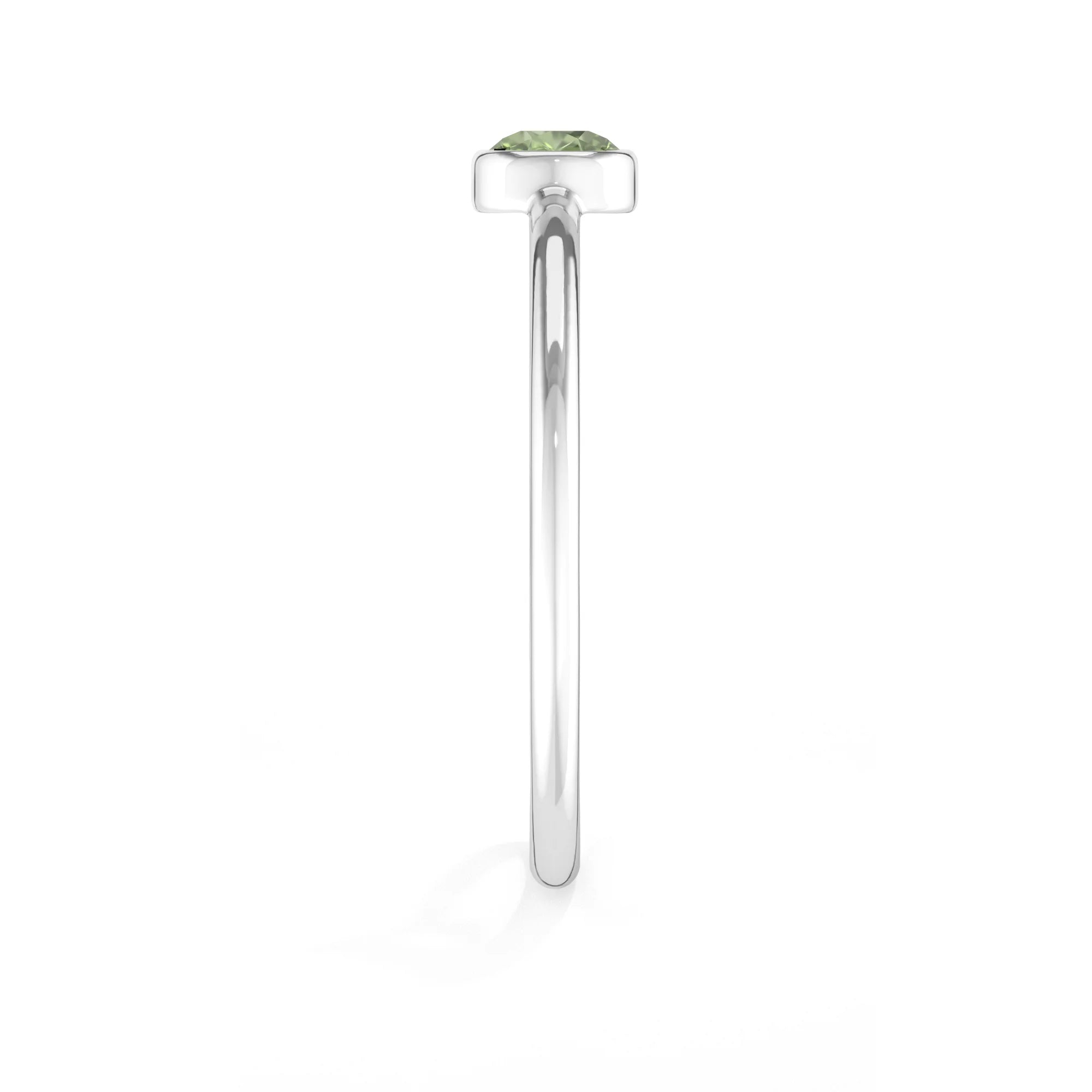 moldavite stackable bezel-set ring