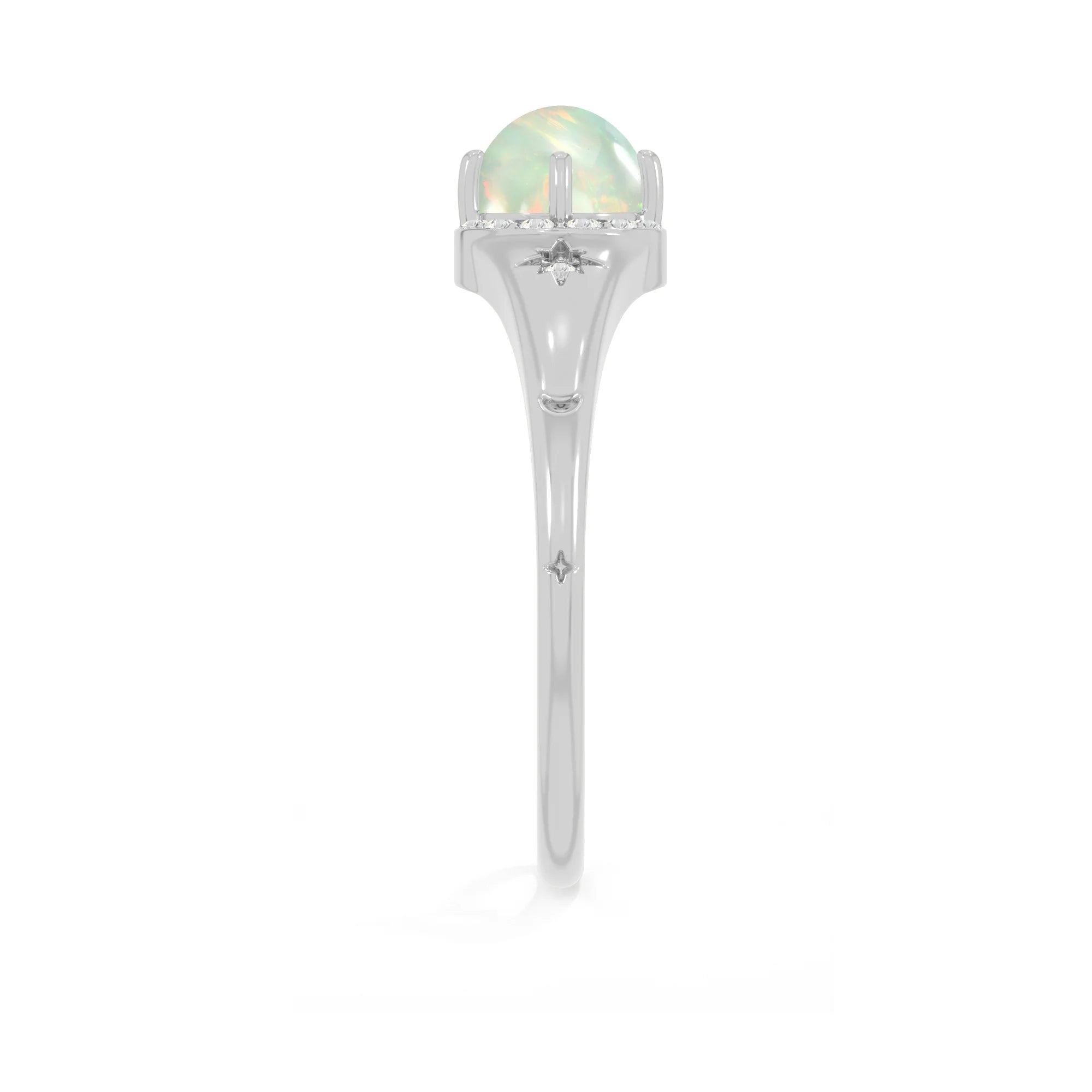 ethiopian-opal-moissanite prong-set ring