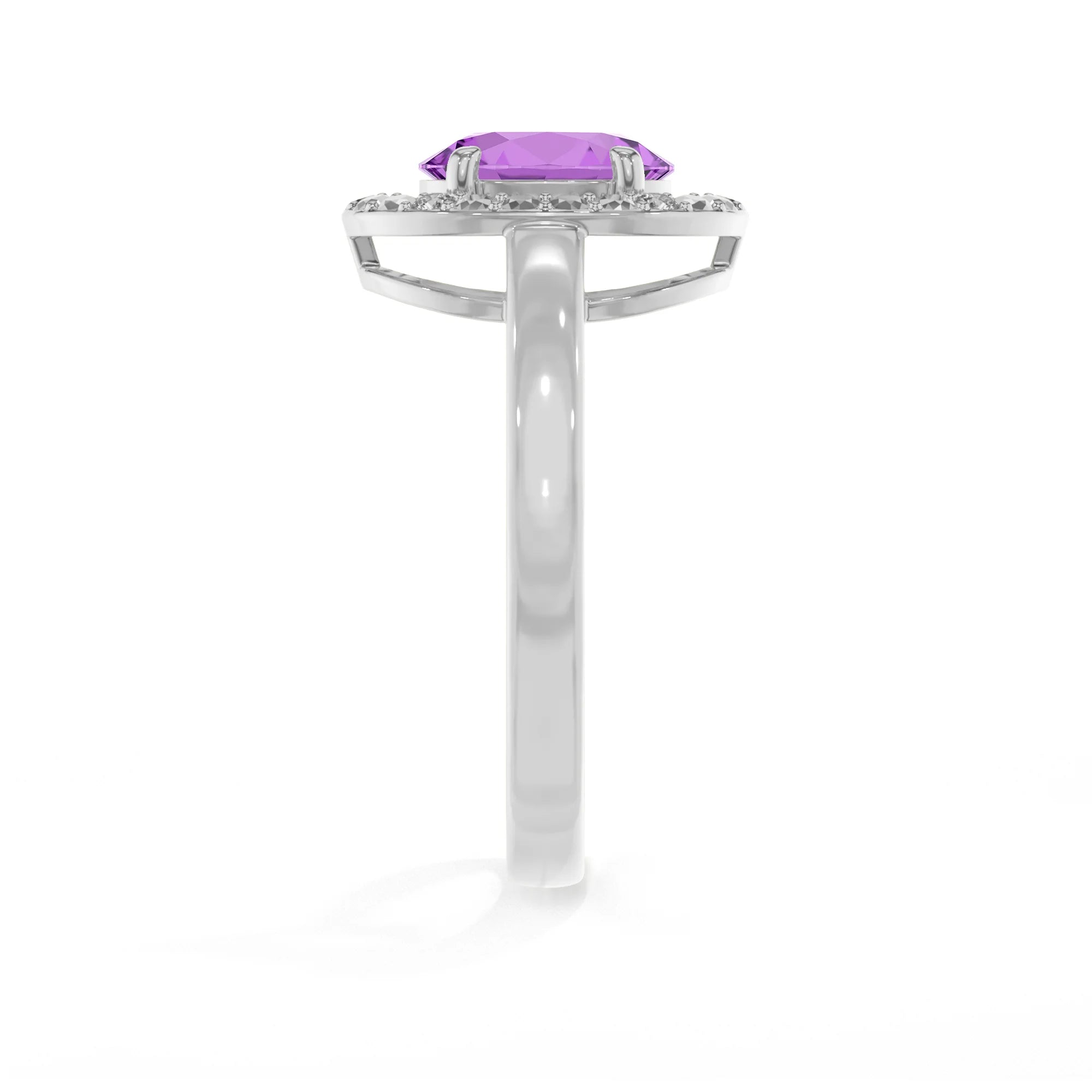 amethyst stackable prong-set ring