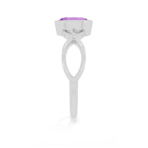 amethyst stackable bezel-set ring
