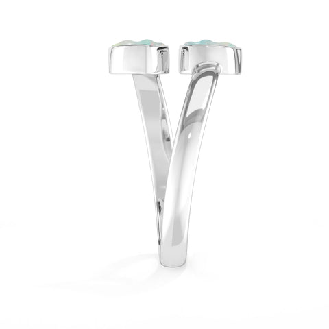 Natural Ethiopian Opal Stackable Rings for Women in Sterling Silver