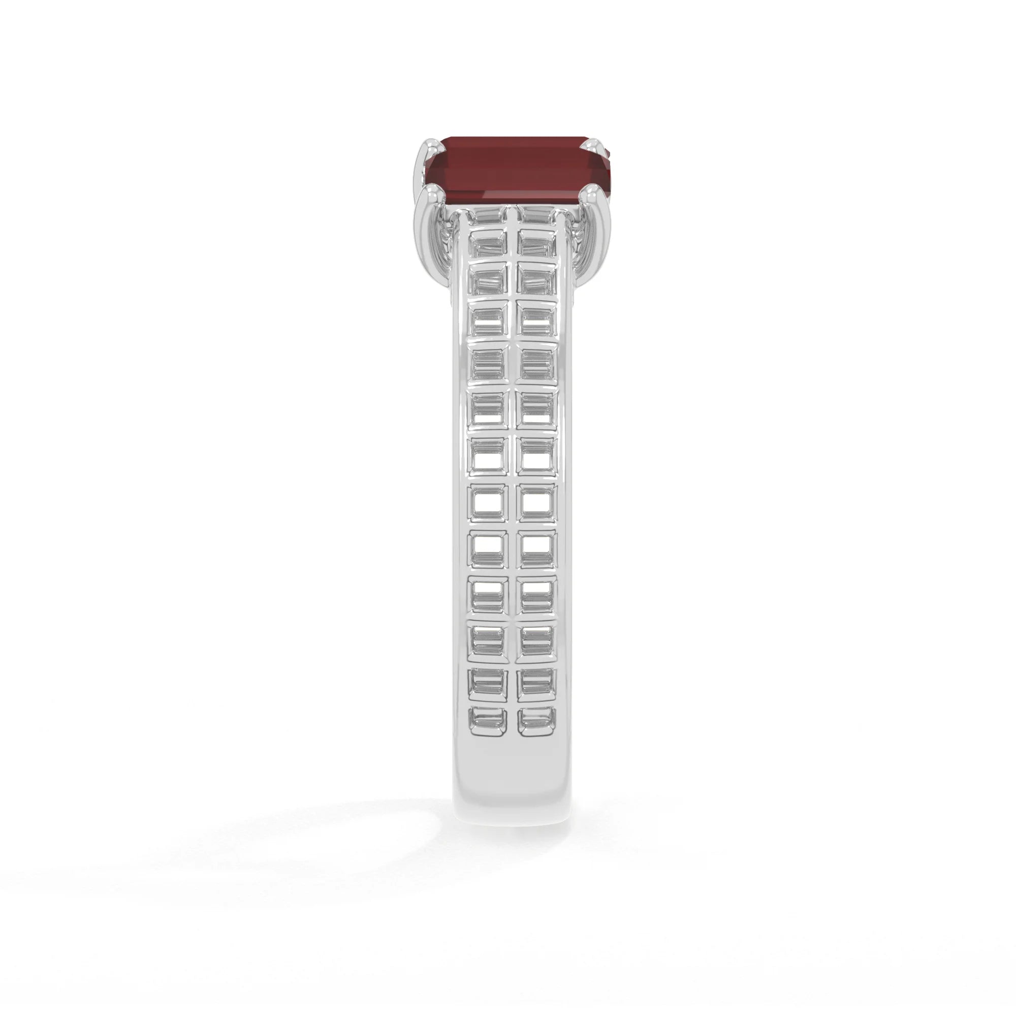 garnet stackable prong-set ring
