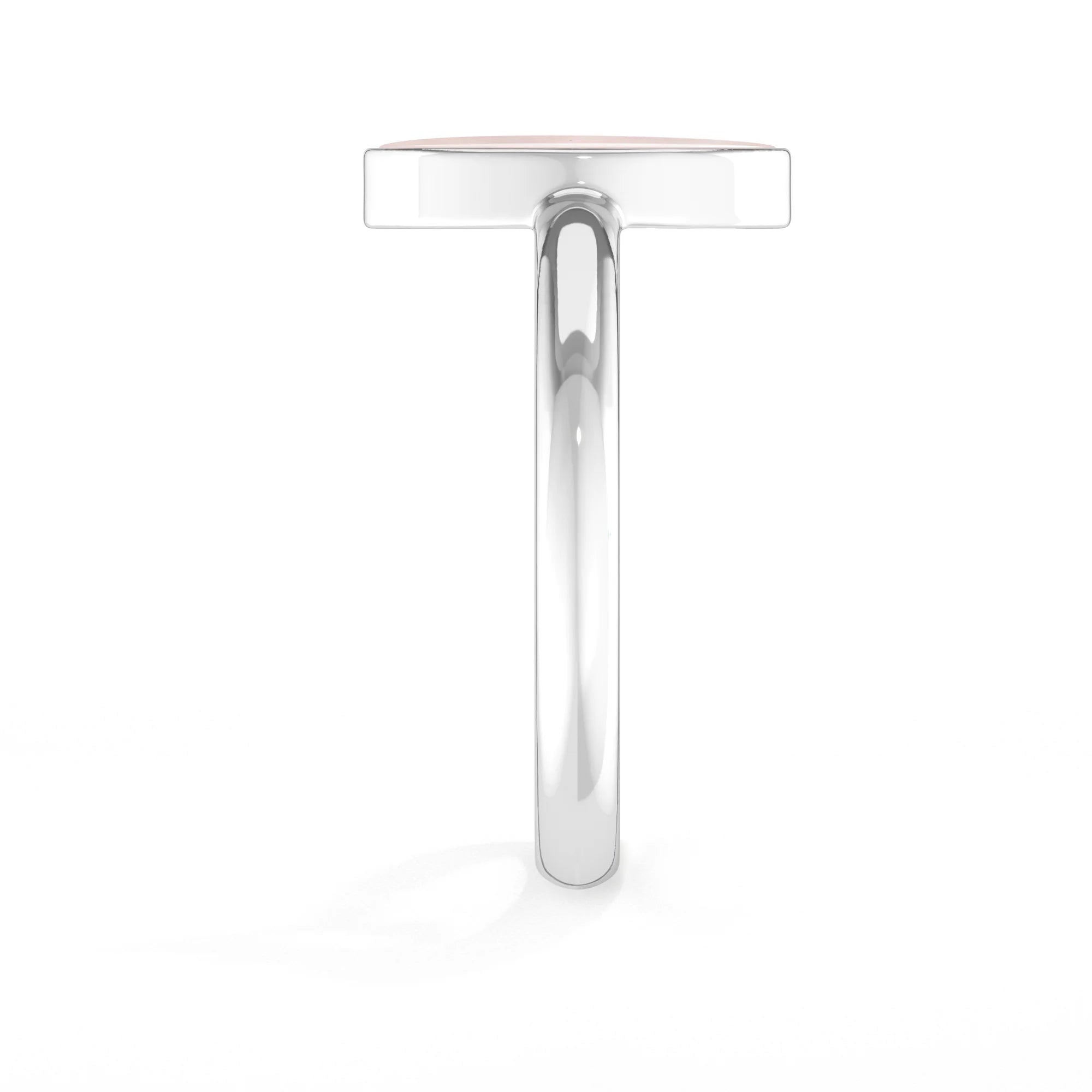 rose quartz bezel-set ring