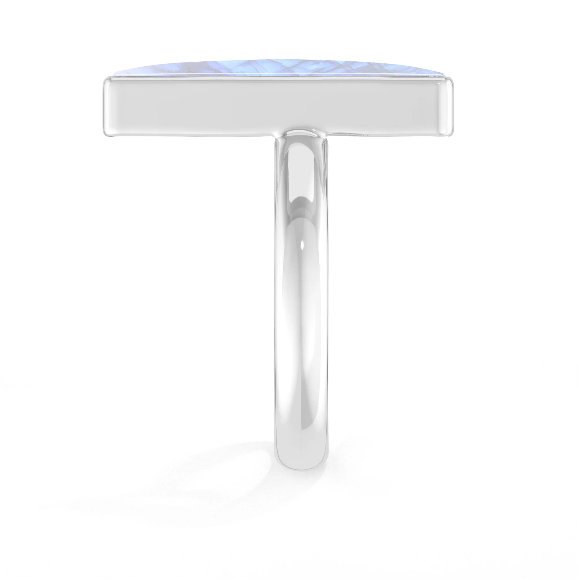 rainbow-moonstone bezel-set ring