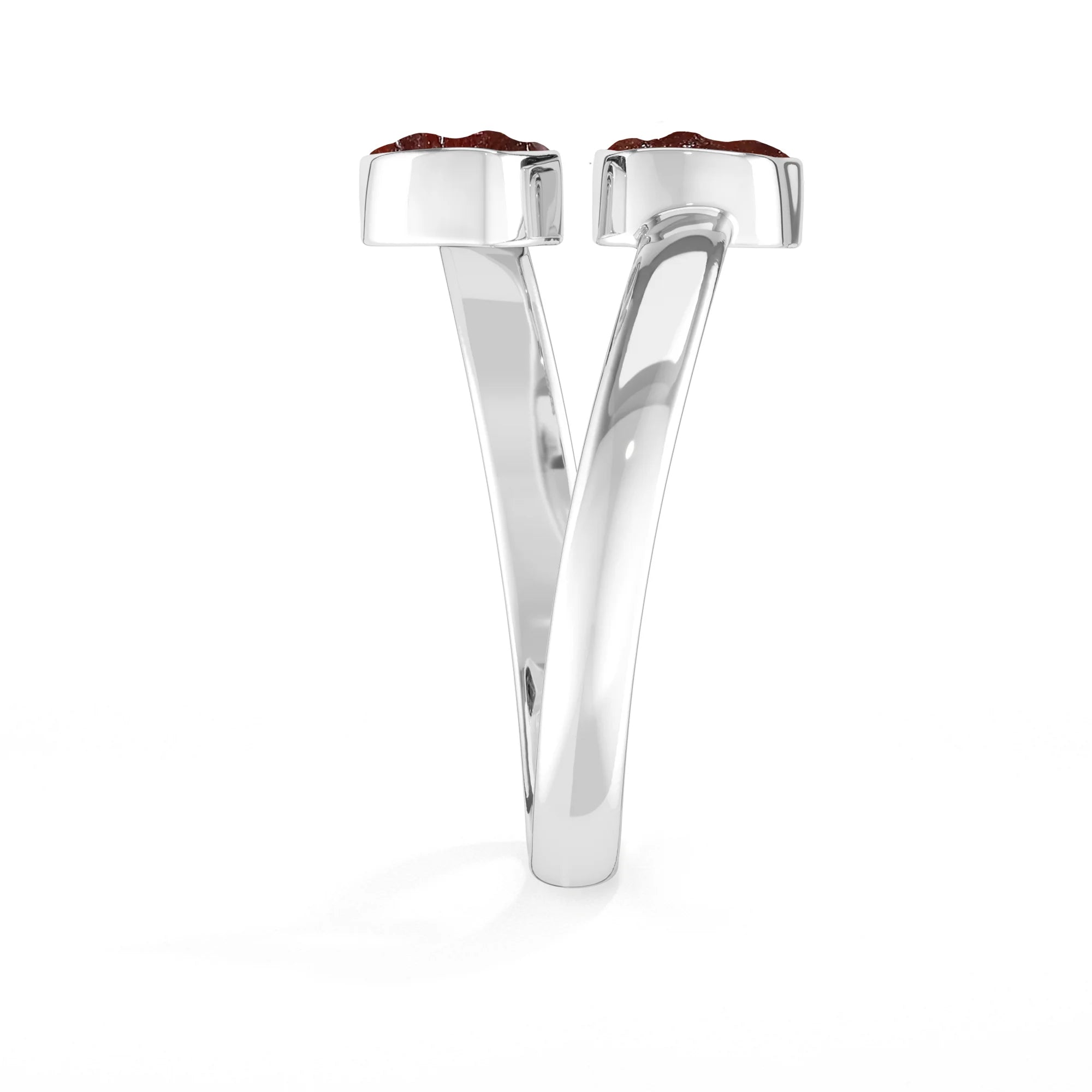 garnet stackable bezel-set ring