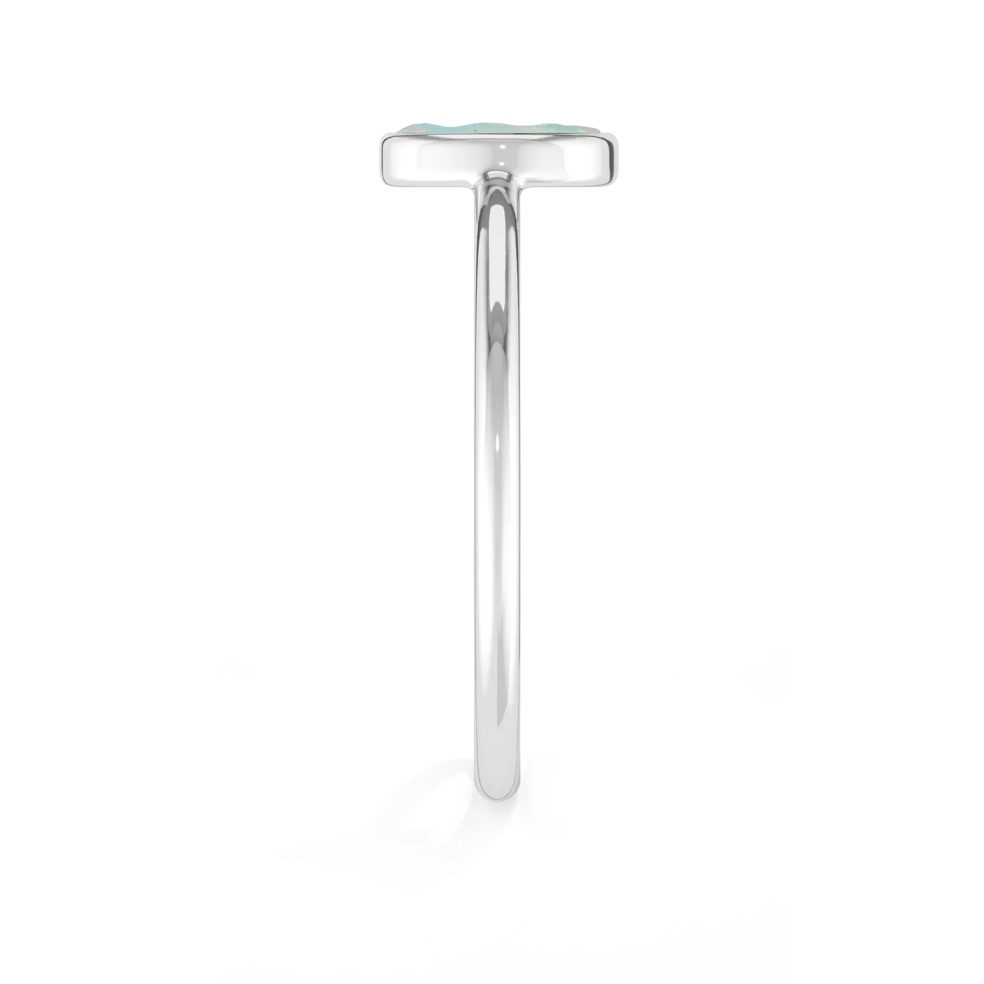 Natural Rough Ethiopian Opal Stackable Rings for Women in Sterling Silver
