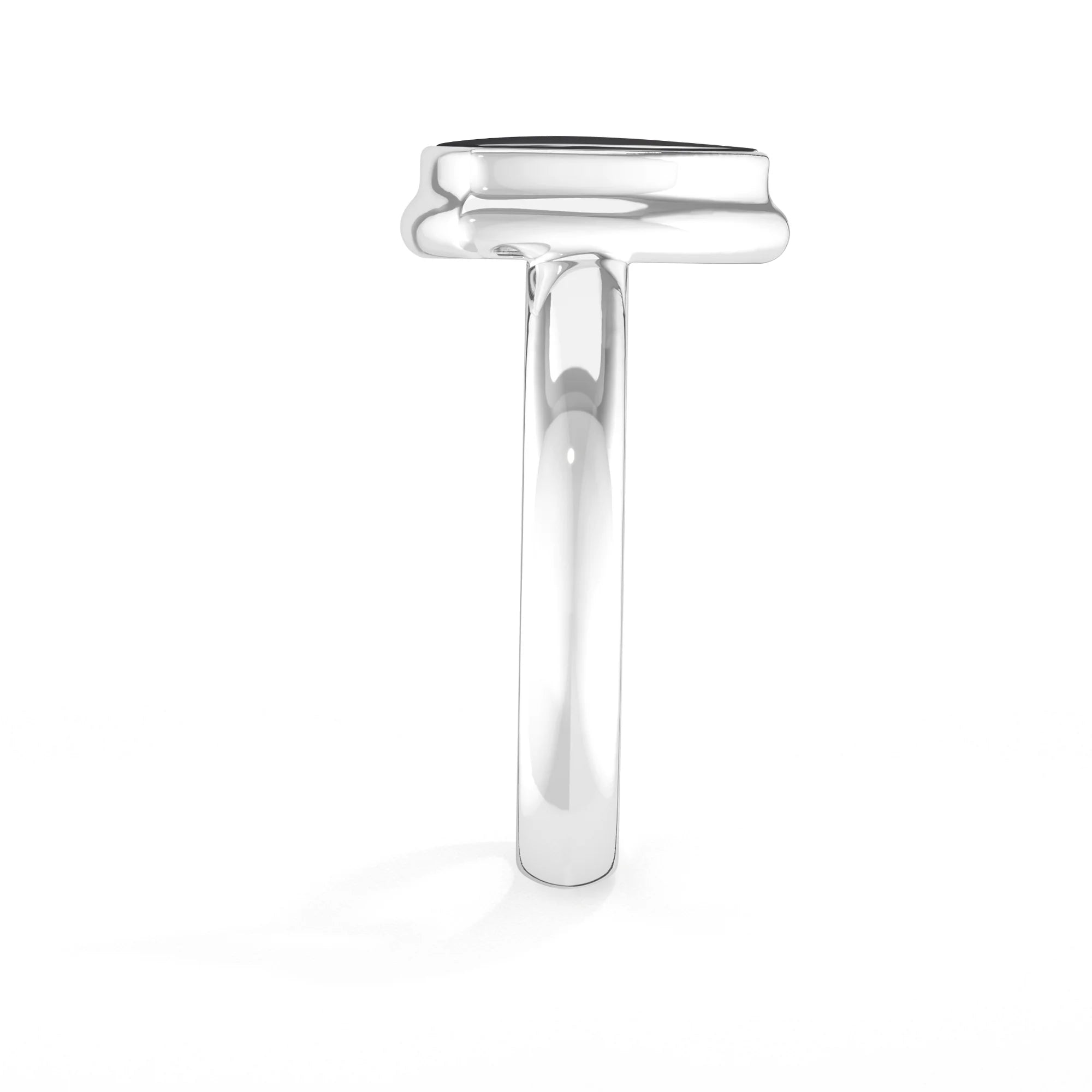 shungite bezel-set ring