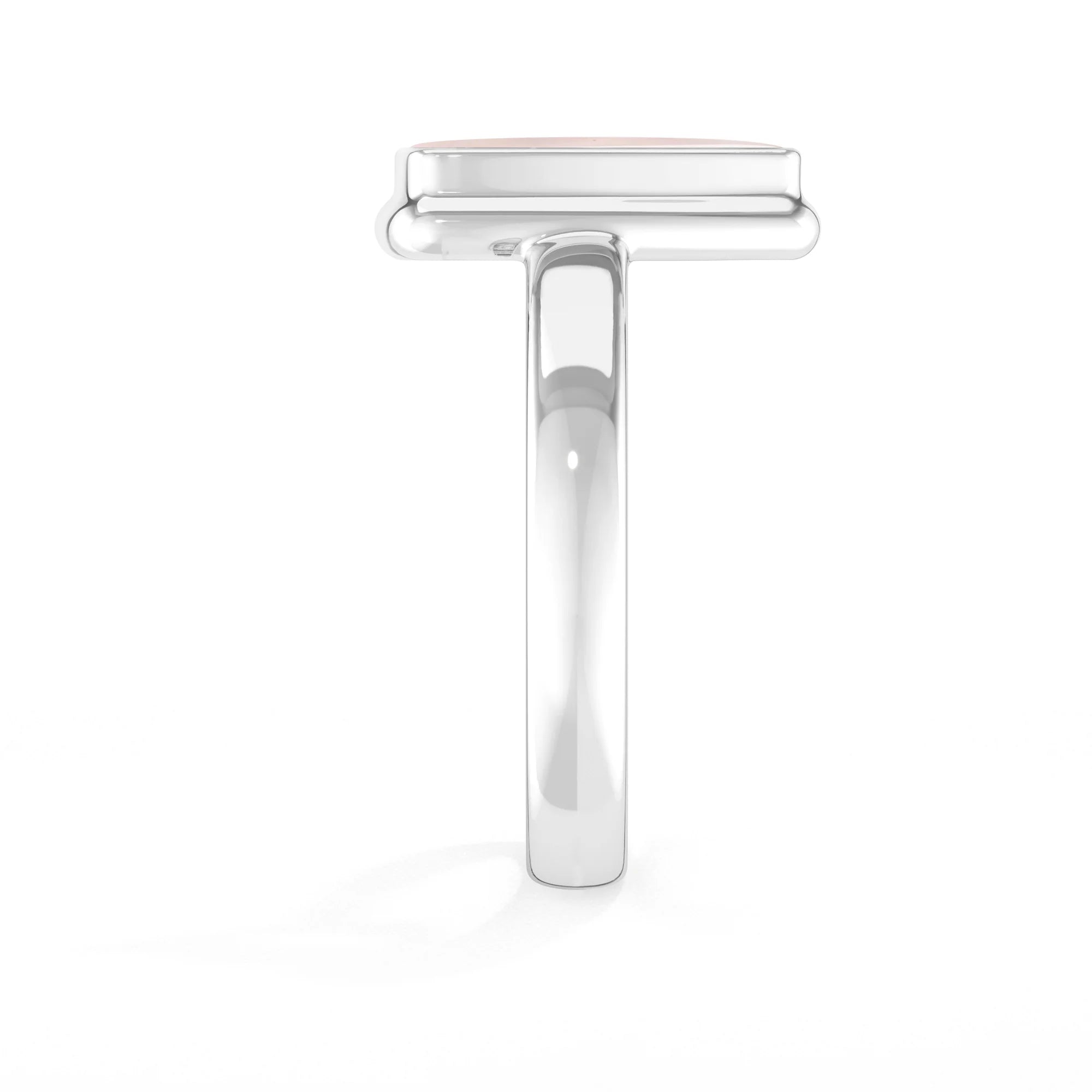 rose-quartz bezel-set ring