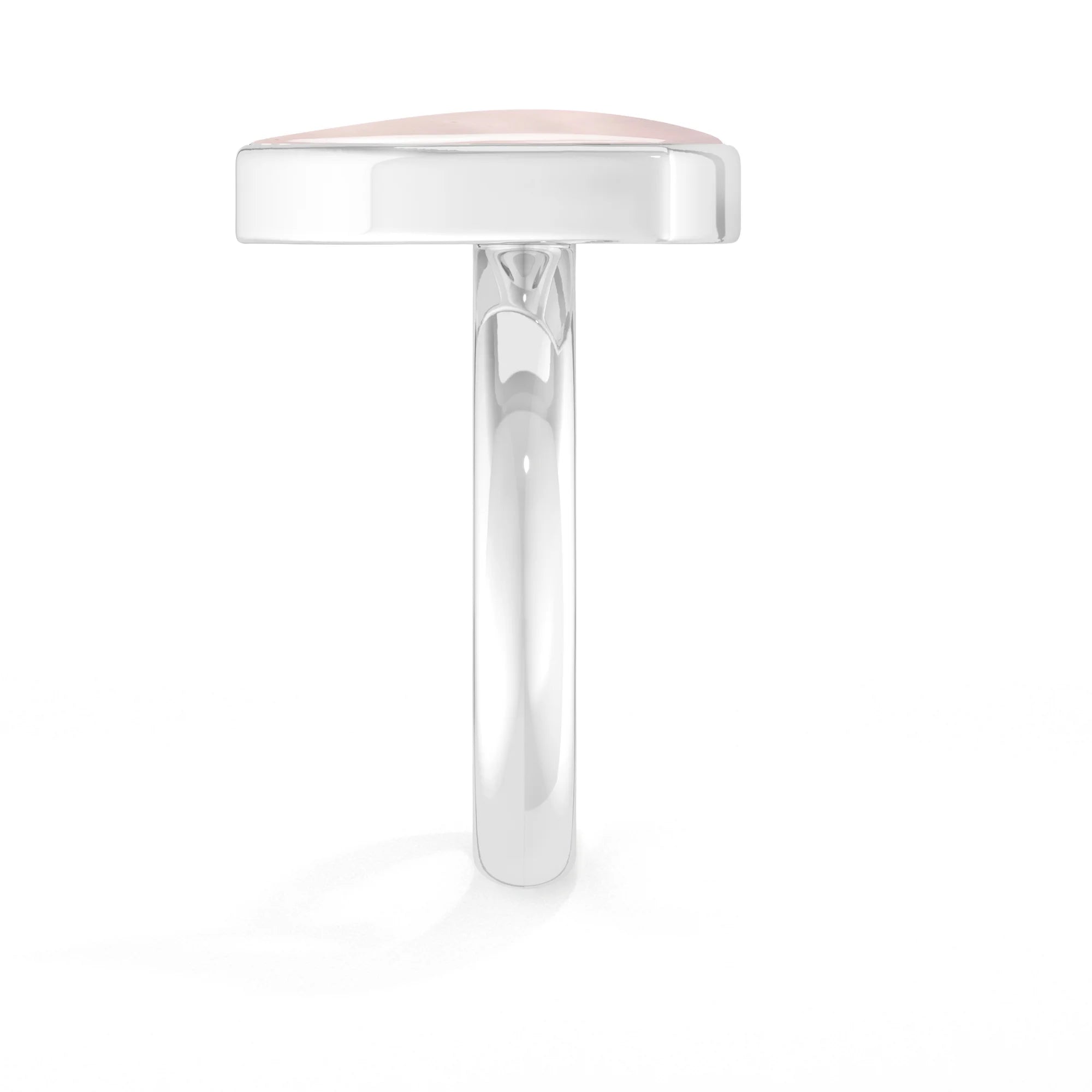 rose-quartz bezel-set ring