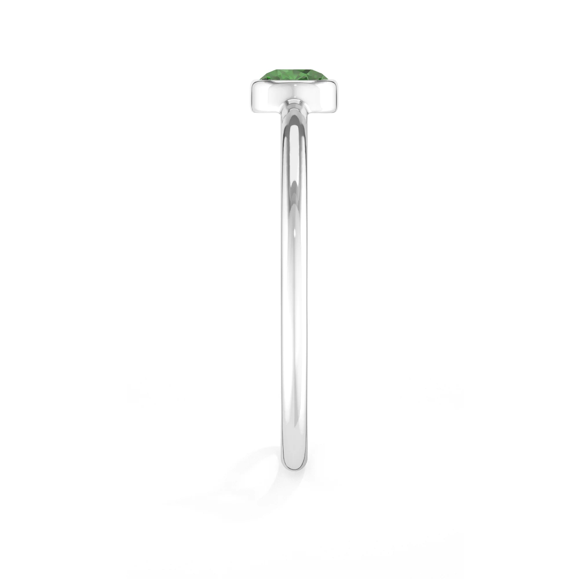 chrome Diopside stackable bezel-set ring