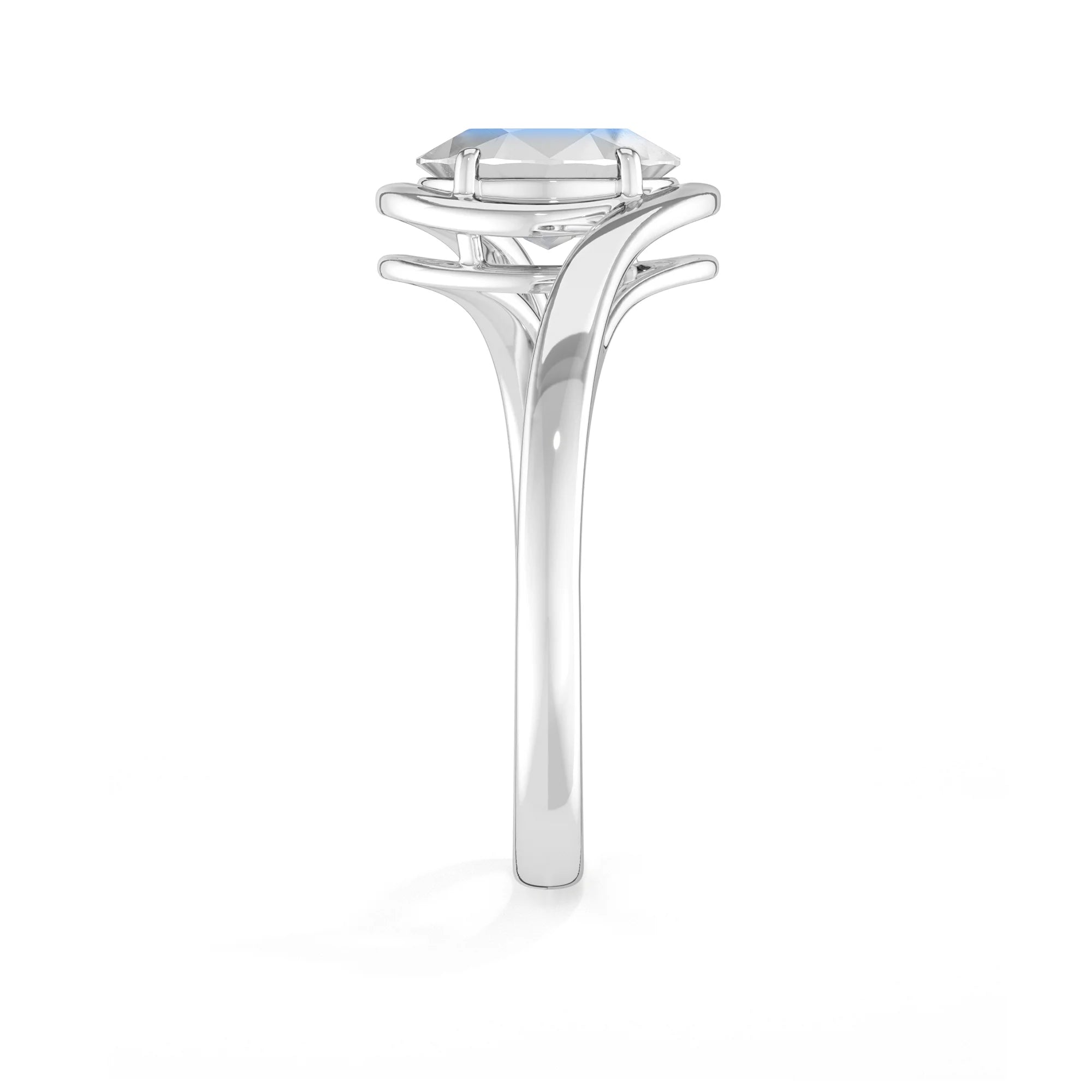 rainbow moonstone bezel-set ring