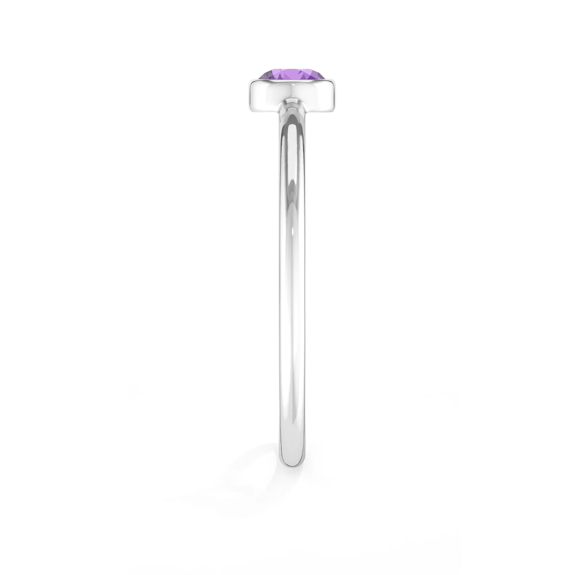 amethyst stackable bezel-set ring