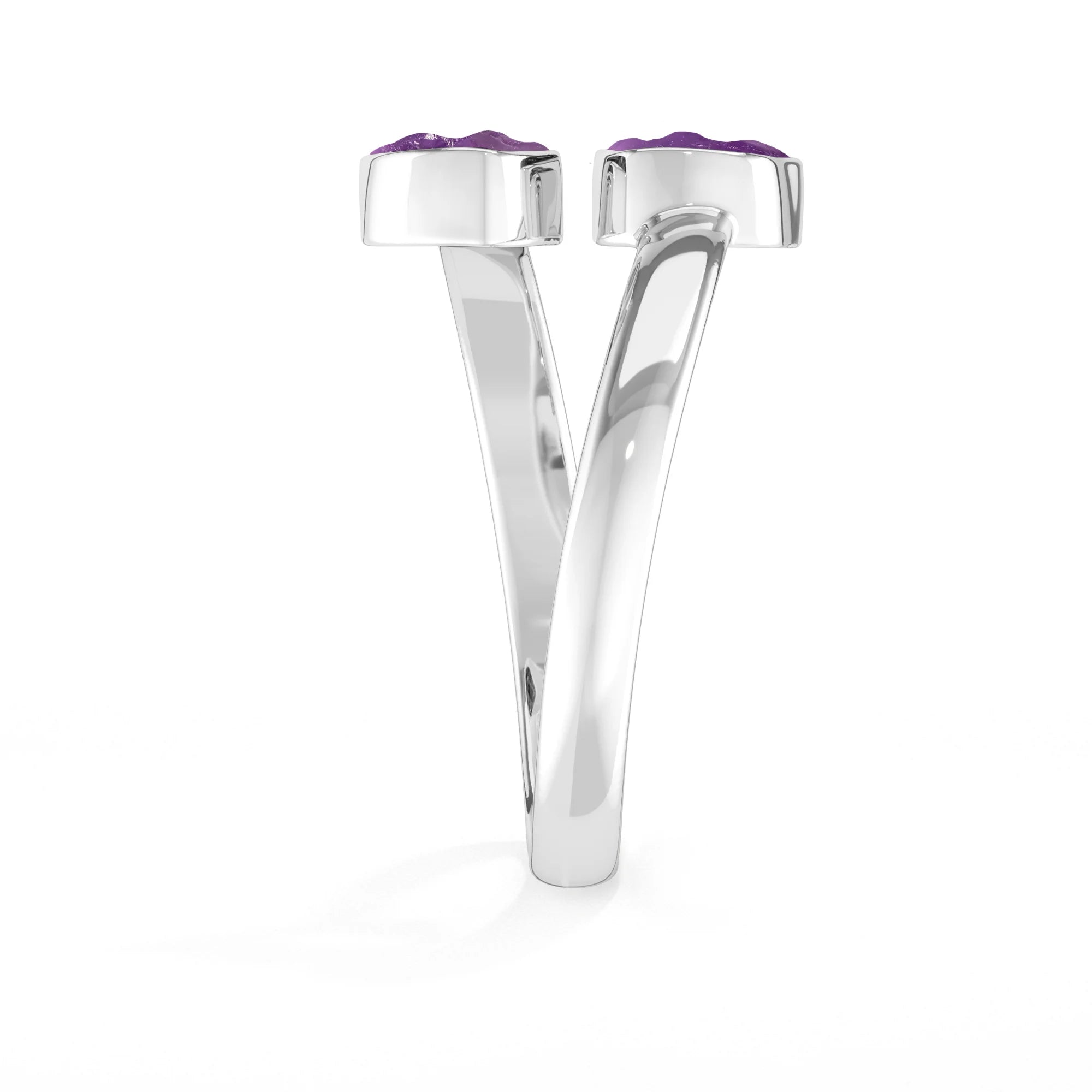 amethyst stackable bezel-set ring