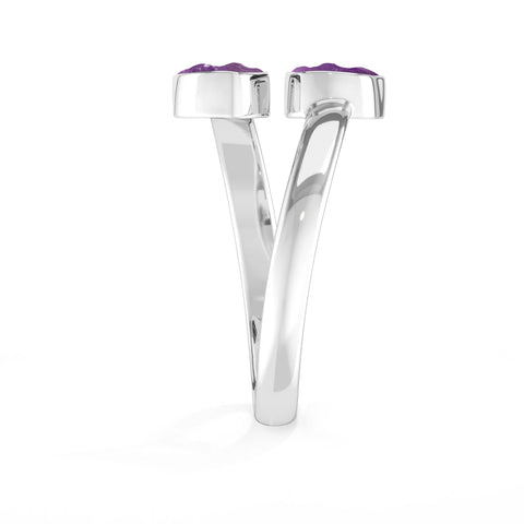 amethyst stackable bezel-set ring