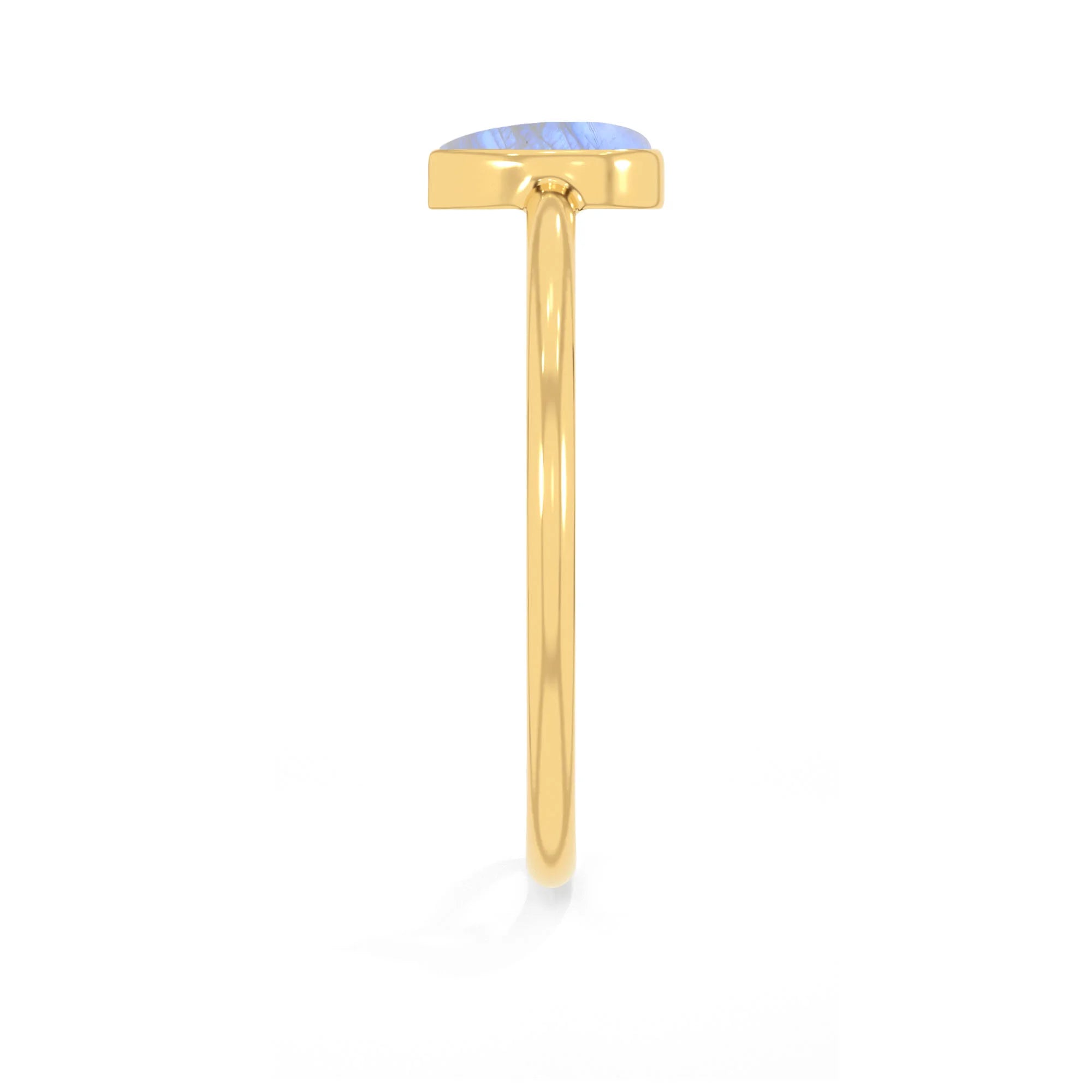 rainbow moonstone bezel-set ring