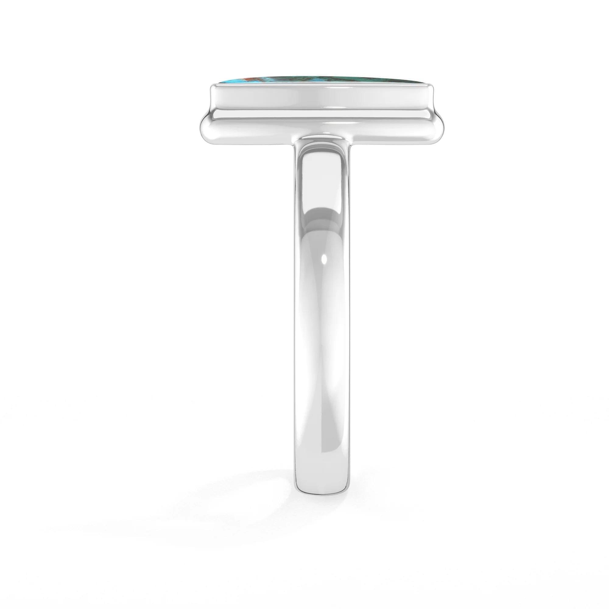 chrysocolla bezel-set ring