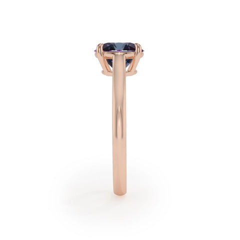 Lab Grown Alexandrite Round Solitaire Engagement Rings
