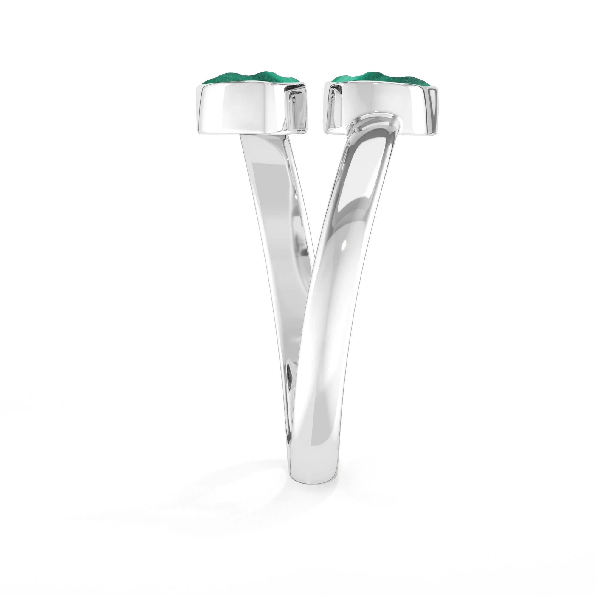 malachite stackable bezel-set ring