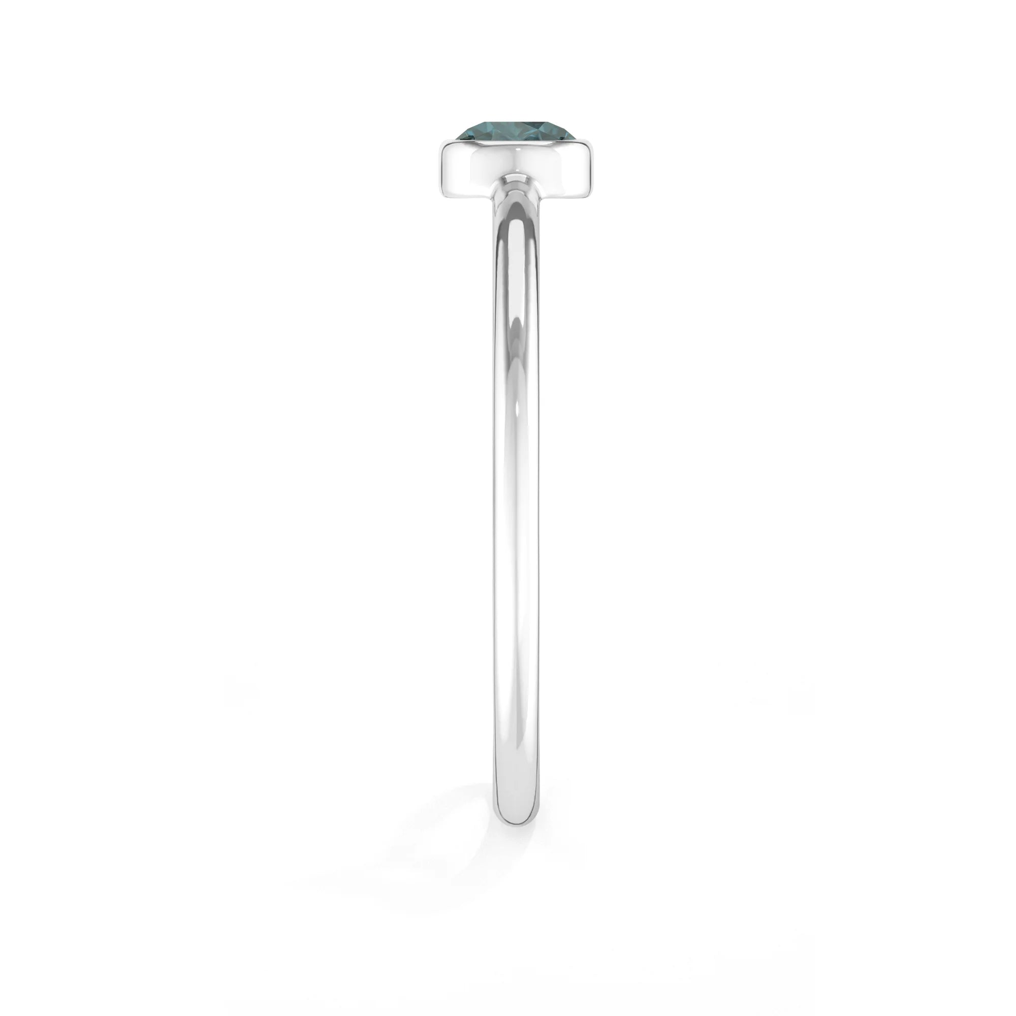 london-blue-topaz stackable bezel-set ring