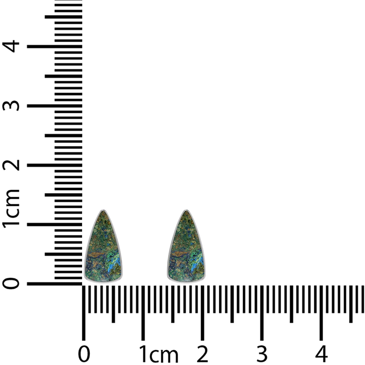 azurite malachite cab earrings